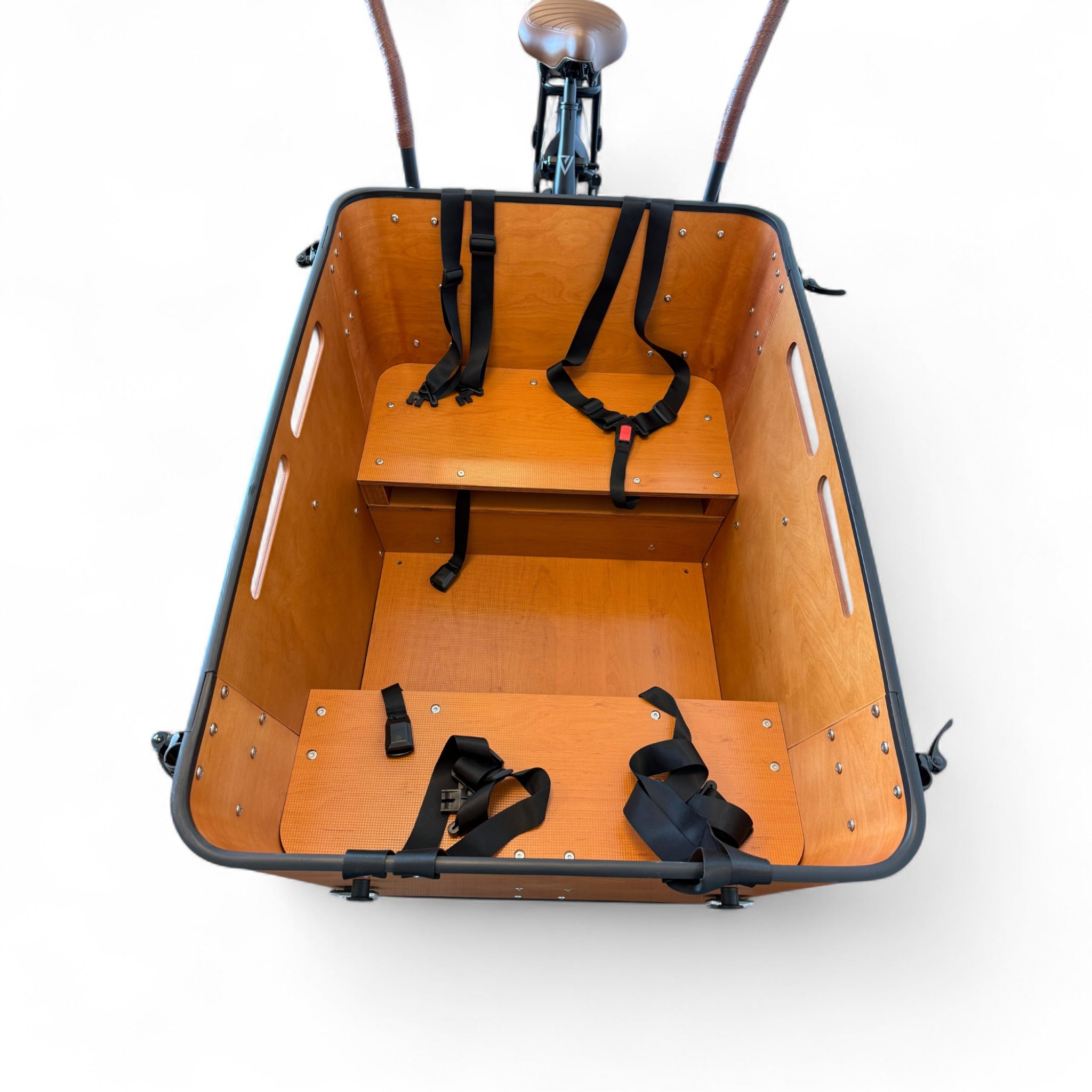 Vogue Carry 3 – Mat Zwart/Bruin – Elektrische Bakfiets – Ananda M81 middenmotor – 540Wh accu – 8 versnellingen – Inclusief huif – Hydraulische schijfremmen - AE-trading