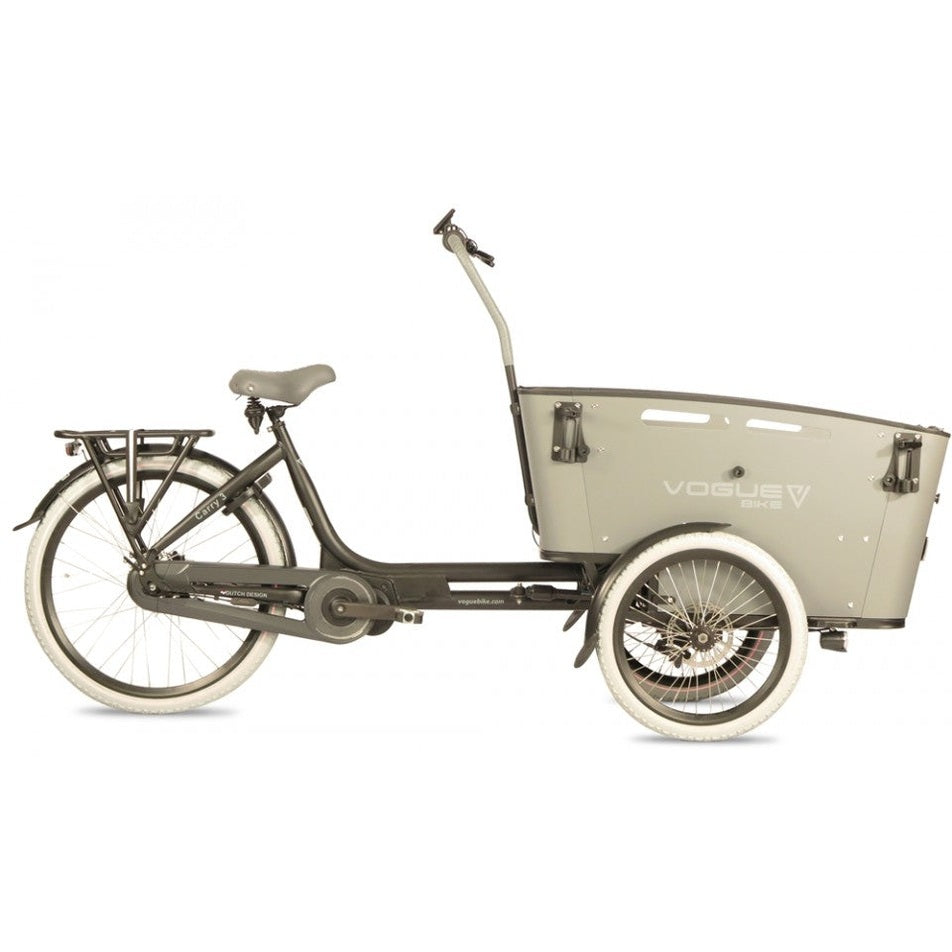 Vogue Carry 3 – Mat Zwart/Grijs – Elektrische Bakfiets – Ananda M81 middenmotor – 540Wh accu – 8 versnellingen – Hydraulische schijfremmen - AE-trading