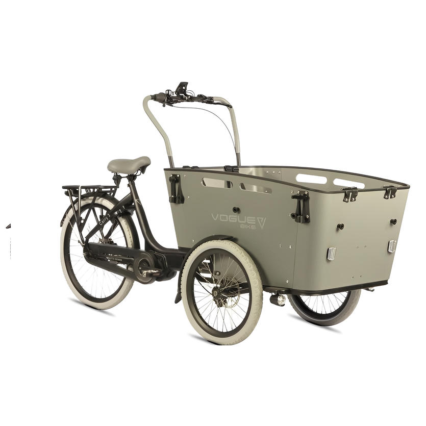 Vogue Carry 3 – Mat Zwart/Grijs – Elektrische Bakfiets – Ananda M81 middenmotor – 540Wh accu – 8 versnellingen – Hydraulische schijfremmen - AE-trading