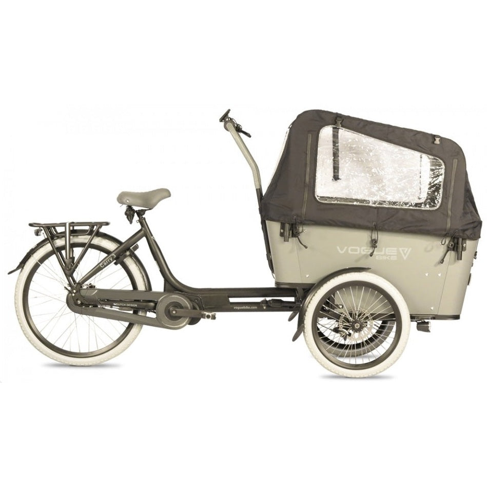 Vogue Carry 3 – Mat Zwart/Grijs – Elektrische Bakfiets – Ananda M81 middenmotor – 540Wh accu – 8 versnellingen – Hydraulische schijfremmen - AE-trading