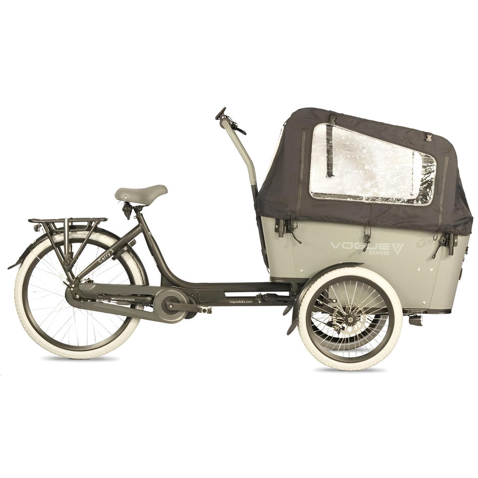 Vogue Carry 3 – Mat Zwart/Grijs – Elektrische Bakfiets – Ananda M81 middenmotor – 540Wh accu – 8 versnellingen – Hydraulische schijfremmen - AE-trading