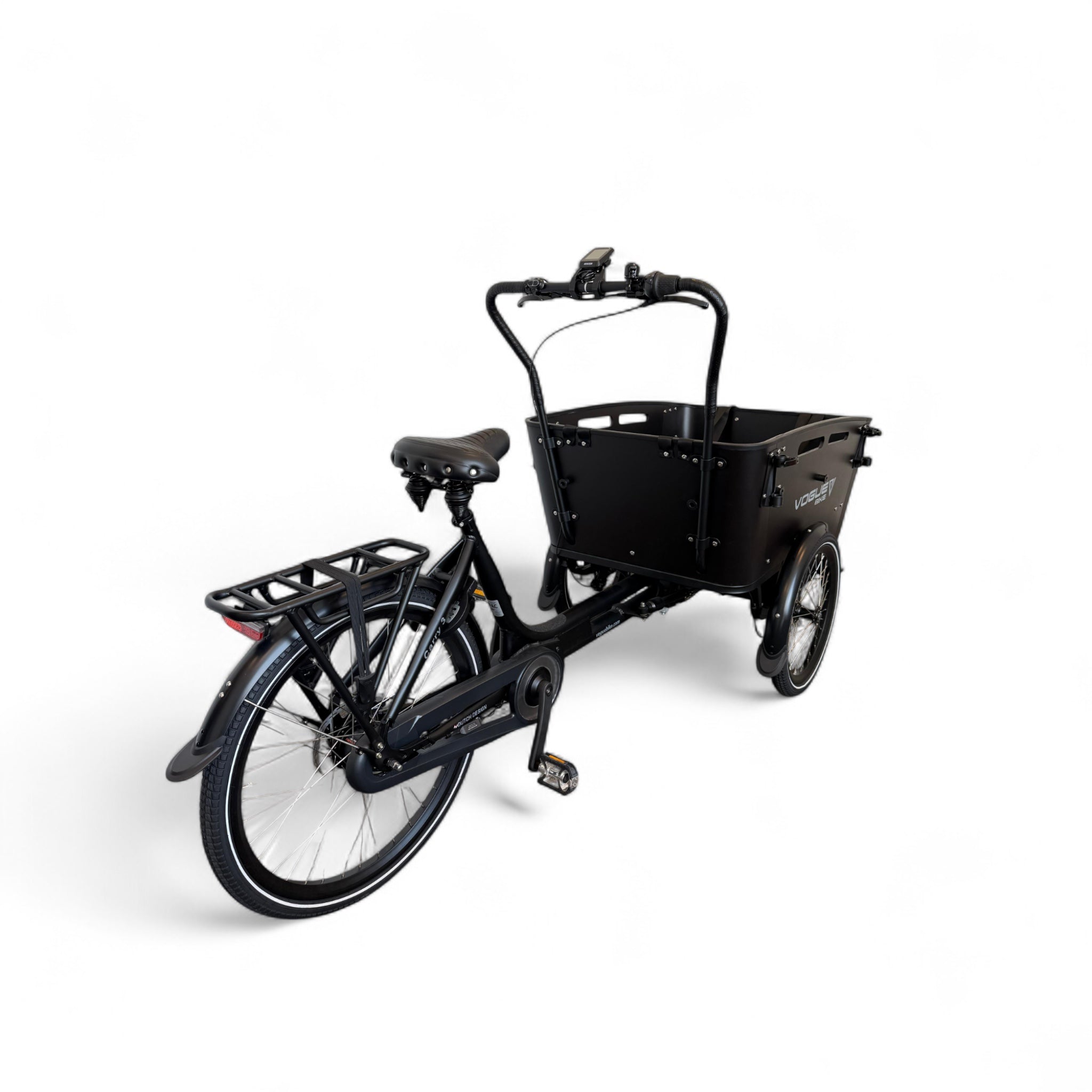 Vogue Carry 3 – Mat Zwart/Zwart – Elektrische Bakfiets – Bafang M400 middenmotor – 540Wh accu – 7 versnellingen – Inclusief huif – Hydraulische schijfremmen - AE-trading