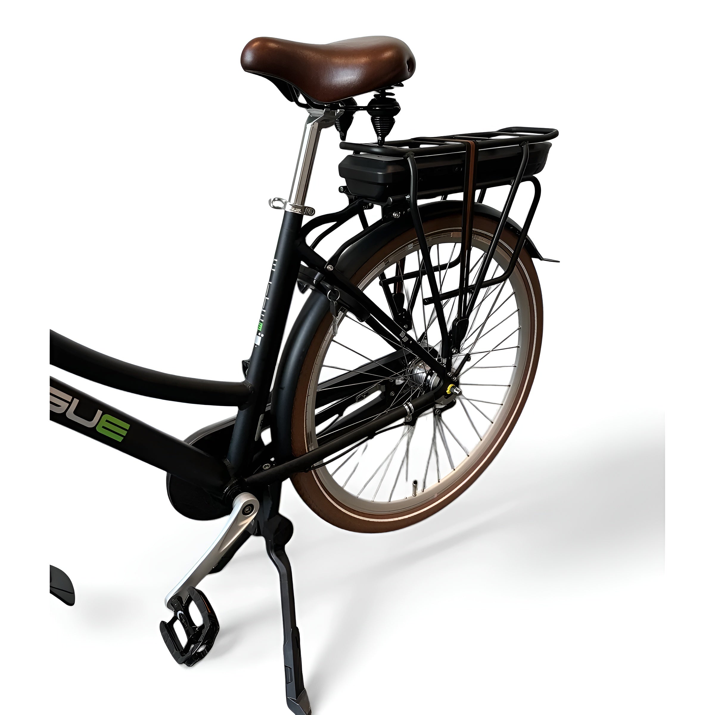 Vogue Elite Elektrische Fiets 3 versnellingen 13Ah 50cm E-bike - Mat zwart met bruine accenten - AE-trading