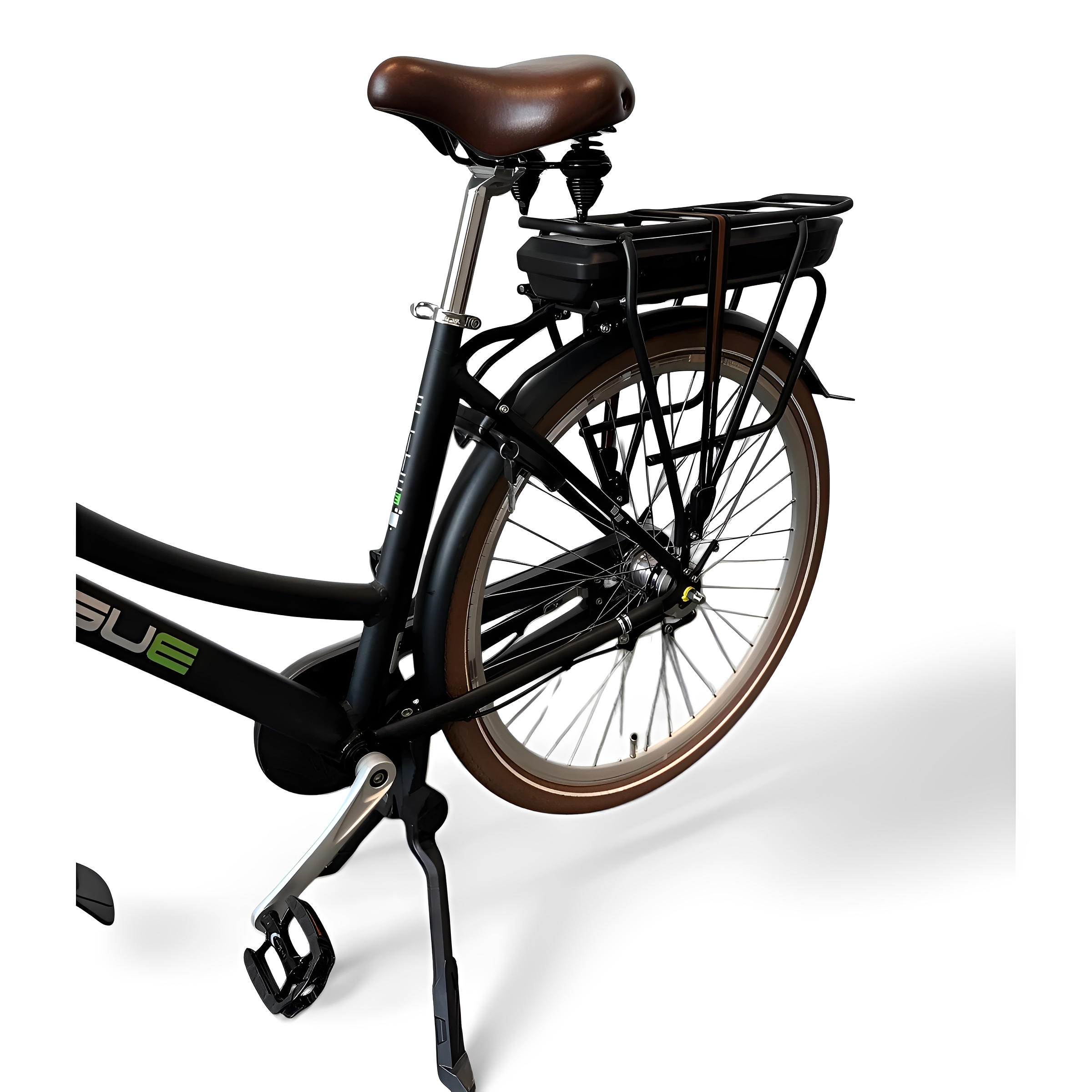 Vogue Elite Elektrische Fiets 3 versnellingen 13Ah 50cm E-bike - Mat zwart met bruine accenten - AE-trading