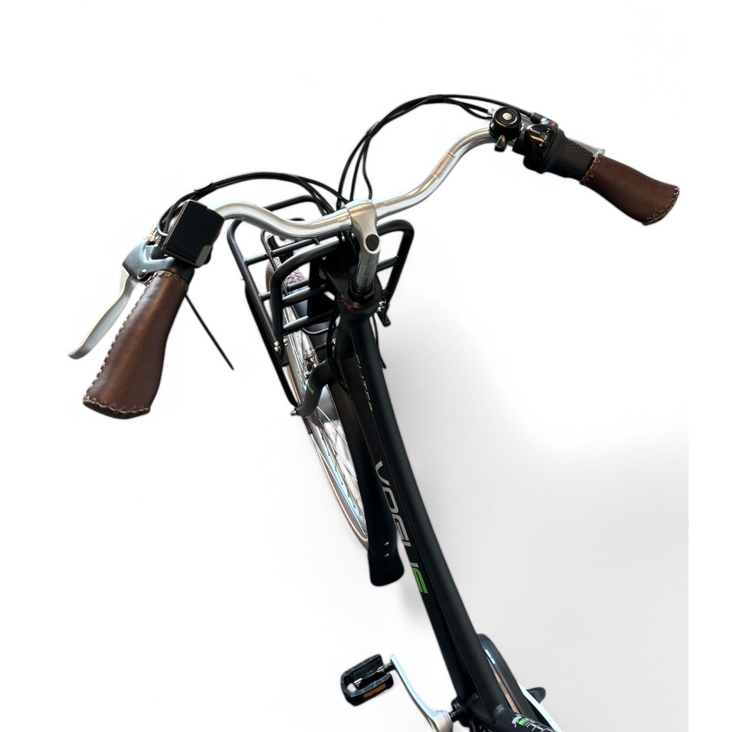 Vogue Elite Elektrische Fiets 3 versnellingen 13Ah 50cm E-bike - Mat zwart met bruine accenten - AE-trading