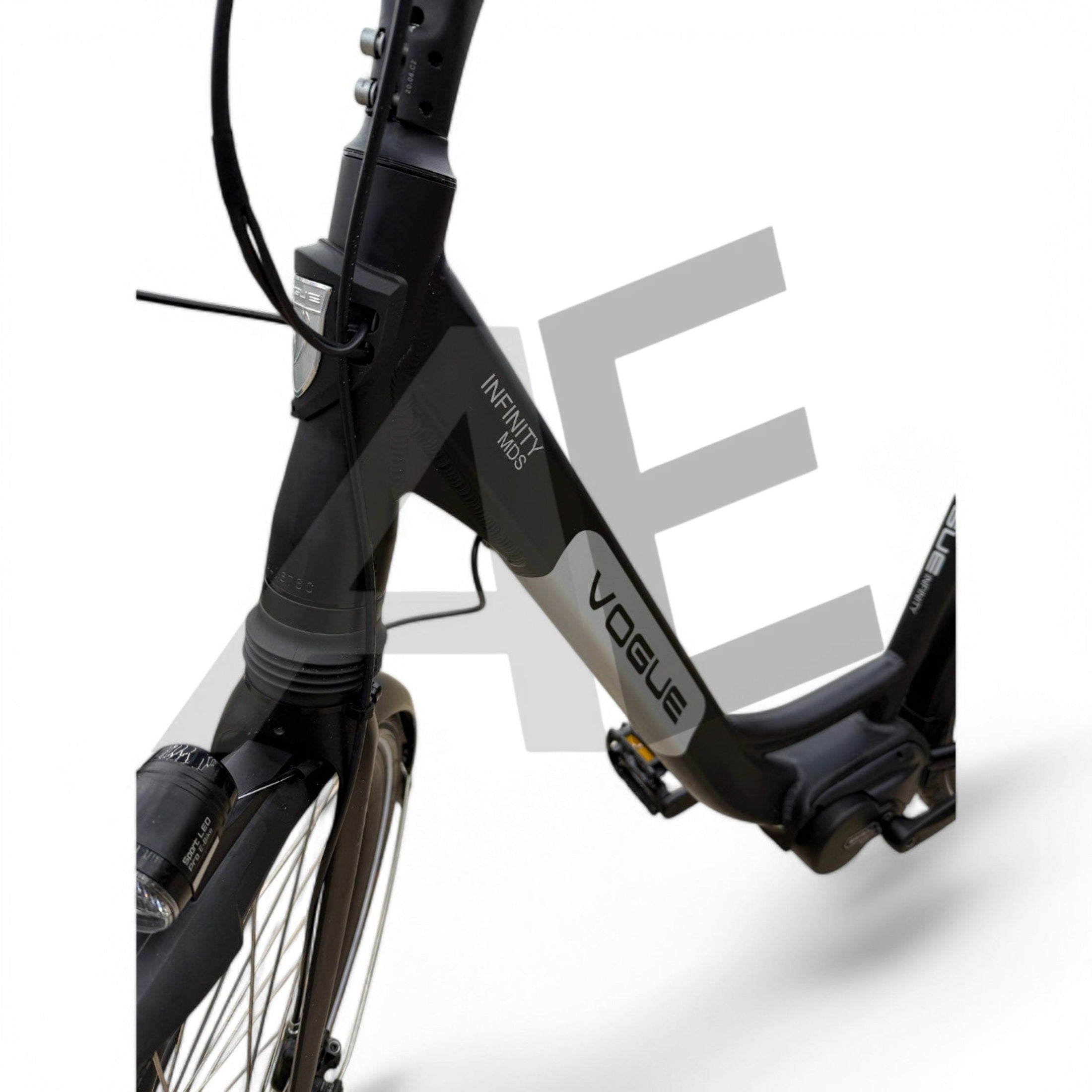 Vogue Infinity Elektrische Fiets Middenmotor Bafang M200 13Ah 468Wh 48cm met Hydraulische remmen - Mat Grijs - AE-trading