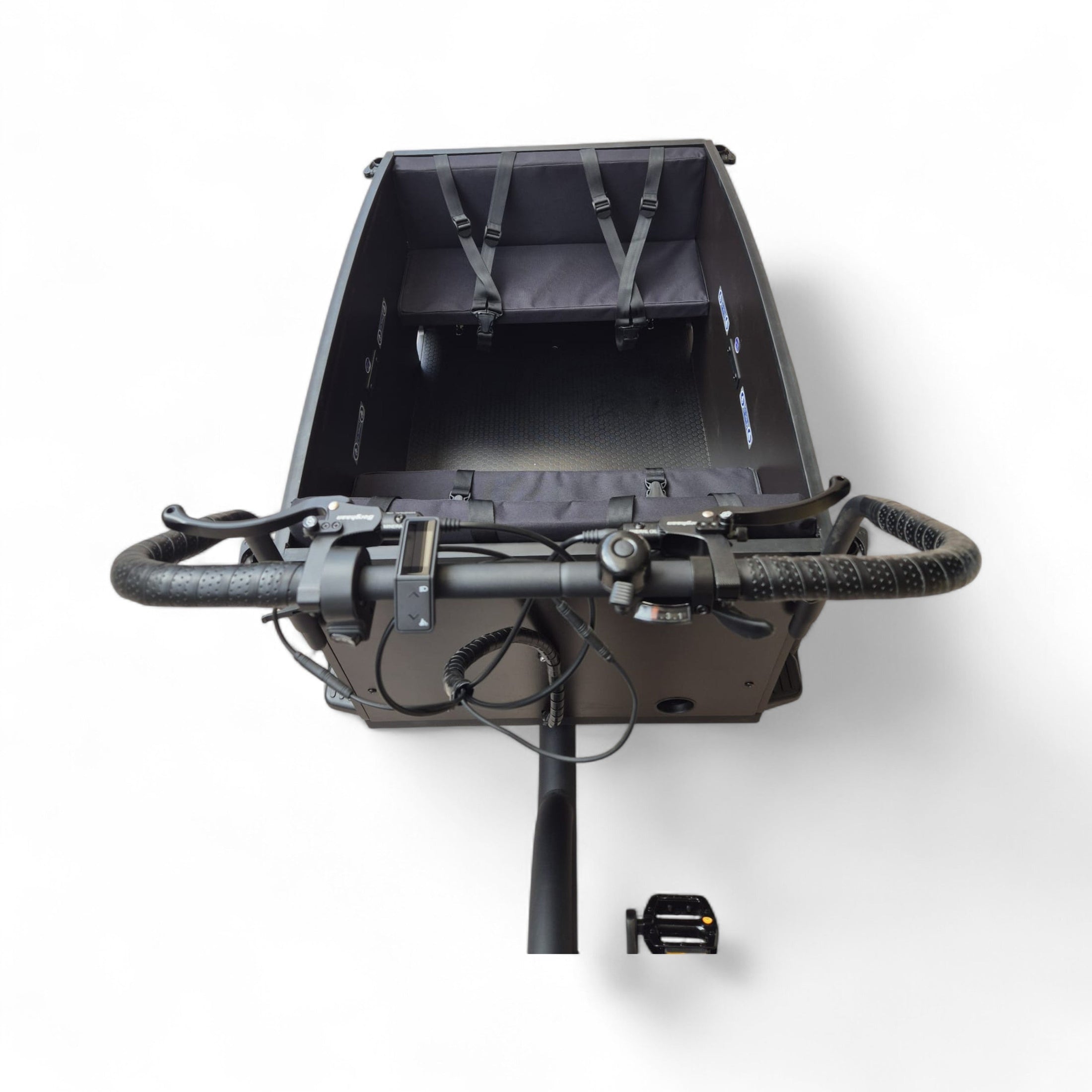 Vogue Journey Plus - Elektrische Bakfiets - Mat Zwart Zwarte Accenten - 48 cm - Accu 522Wh (36V, 14.5Ah) - Ananda Middenmotor - Shimano 7 Versnellingen - Hydraulische Remmen - AE-trading