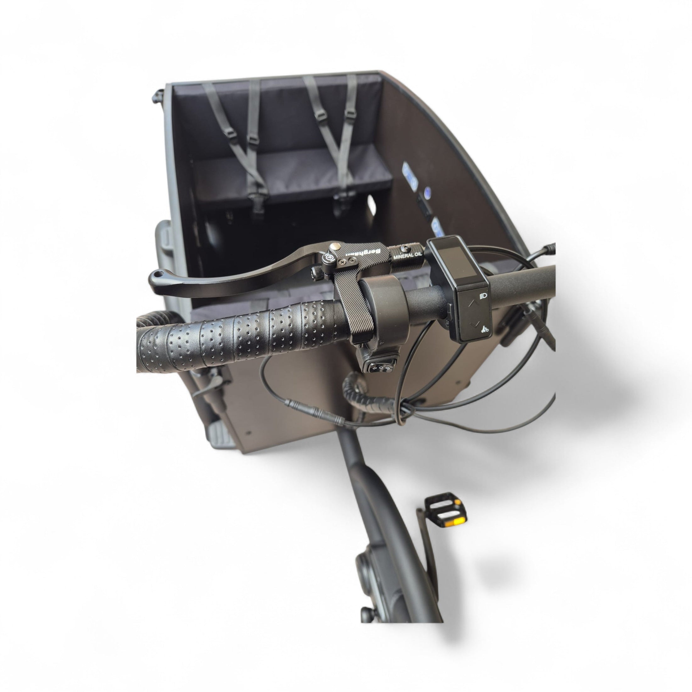 Vogue Journey Plus - Elektrische Bakfiets - Mat Zwart Zwarte Accenten - 48 cm - Accu 522Wh (36V, 14.5Ah) - Ananda Middenmotor - Shimano 7 Versnellingen - Hydraulische Remmen - AE-trading