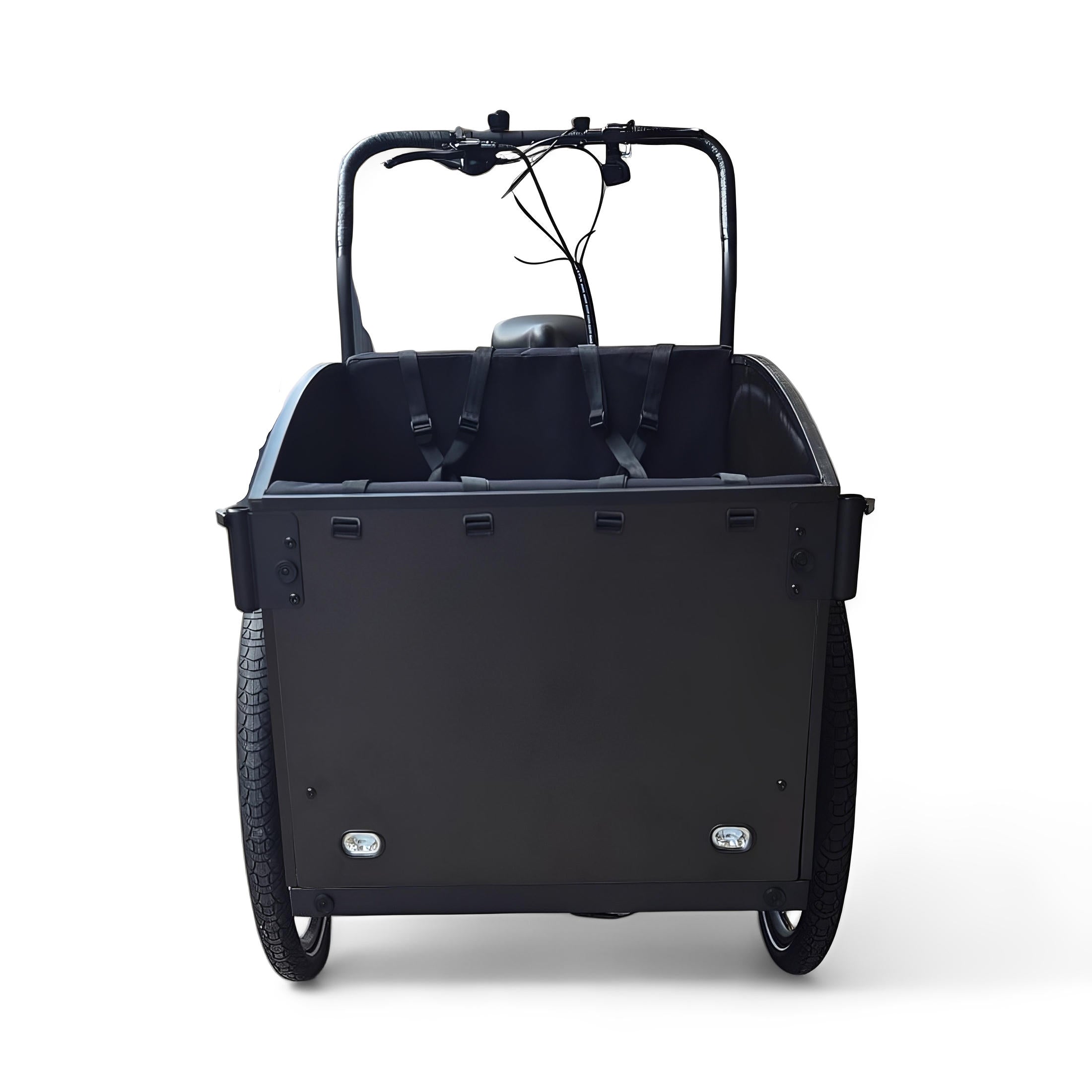 Vogue Journey Plus - Elektrische Bakfiets - Mat Zwart Zwarte Accenten - 48 cm - Accu 522Wh (36V, 14.5Ah) - Ananda Middenmotor - Shimano 7 Versnellingen - Hydraulische Remmen - AE-trading