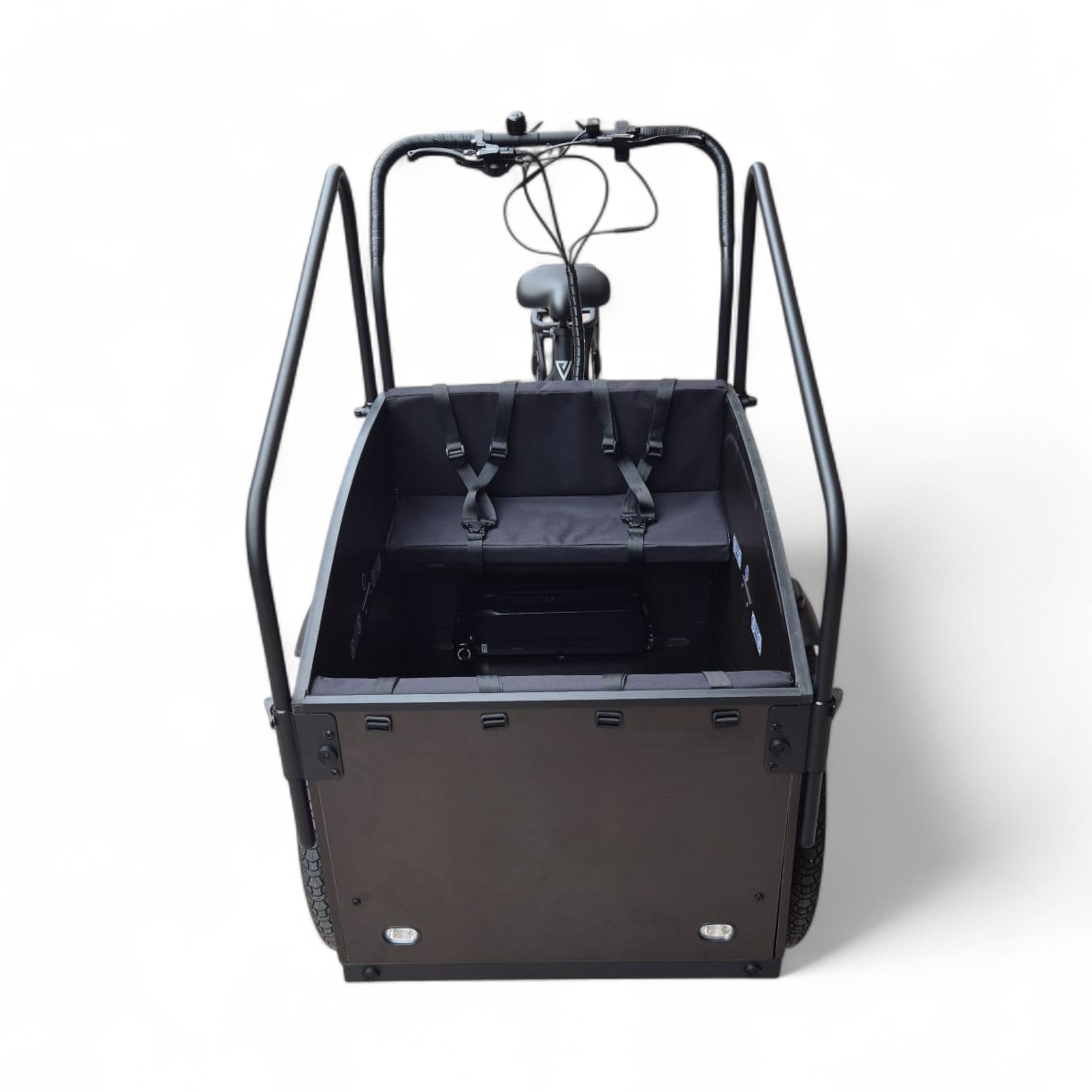 Vogue Journey Plus - Elektrische Bakfiets - Mat Zwart Zwarte Accenten - 48 cm - Accu 522Wh (36V, 14.5Ah) - Ananda Middenmotor - Shimano 7 Versnellingen - Hydraulische Remmen - AE-trading