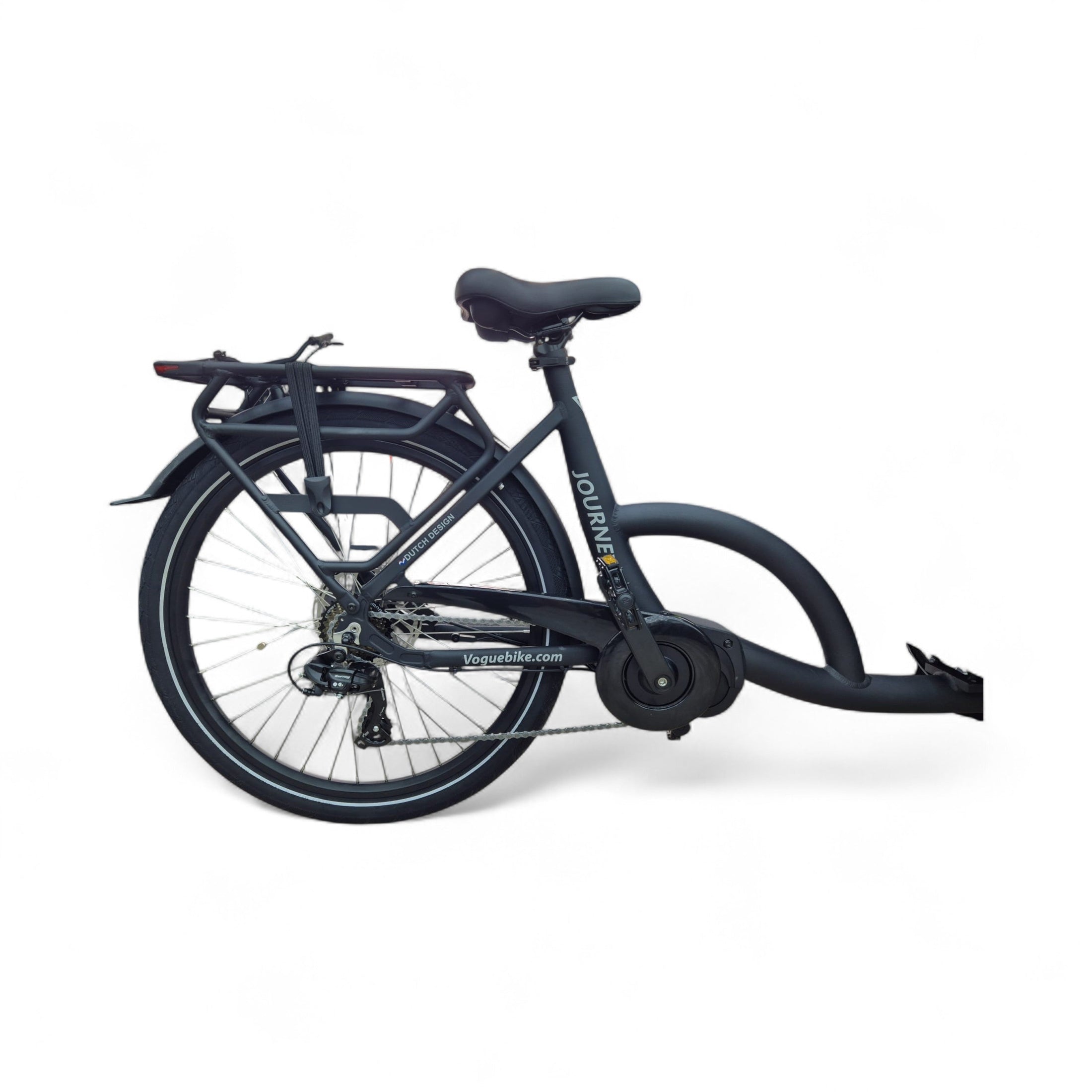 Vogue Journey Plus - Elektrische Bakfiets - Mat Zwart Zwarte Accenten - 48 cm - Accu 522Wh (36V, 14.5Ah) - Ananda Middenmotor - Shimano 7 Versnellingen - Hydraulische Remmen - AE-trading