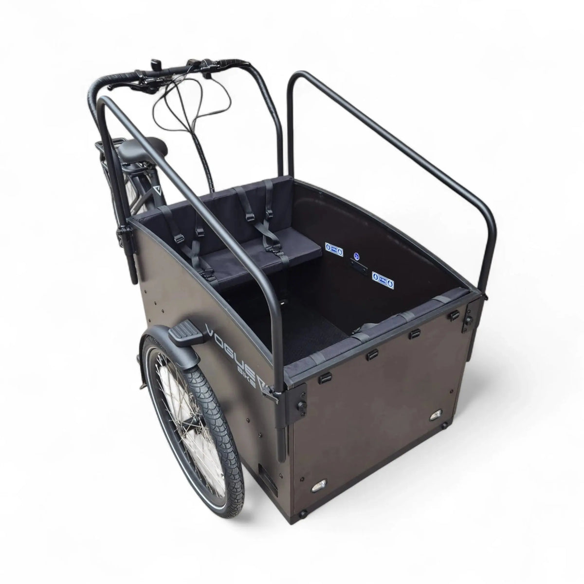 Vogue Journey Plus Elektrische Bakfiets - Mat Zwart met Zwarte Accenten - 48 cm - AE-trading