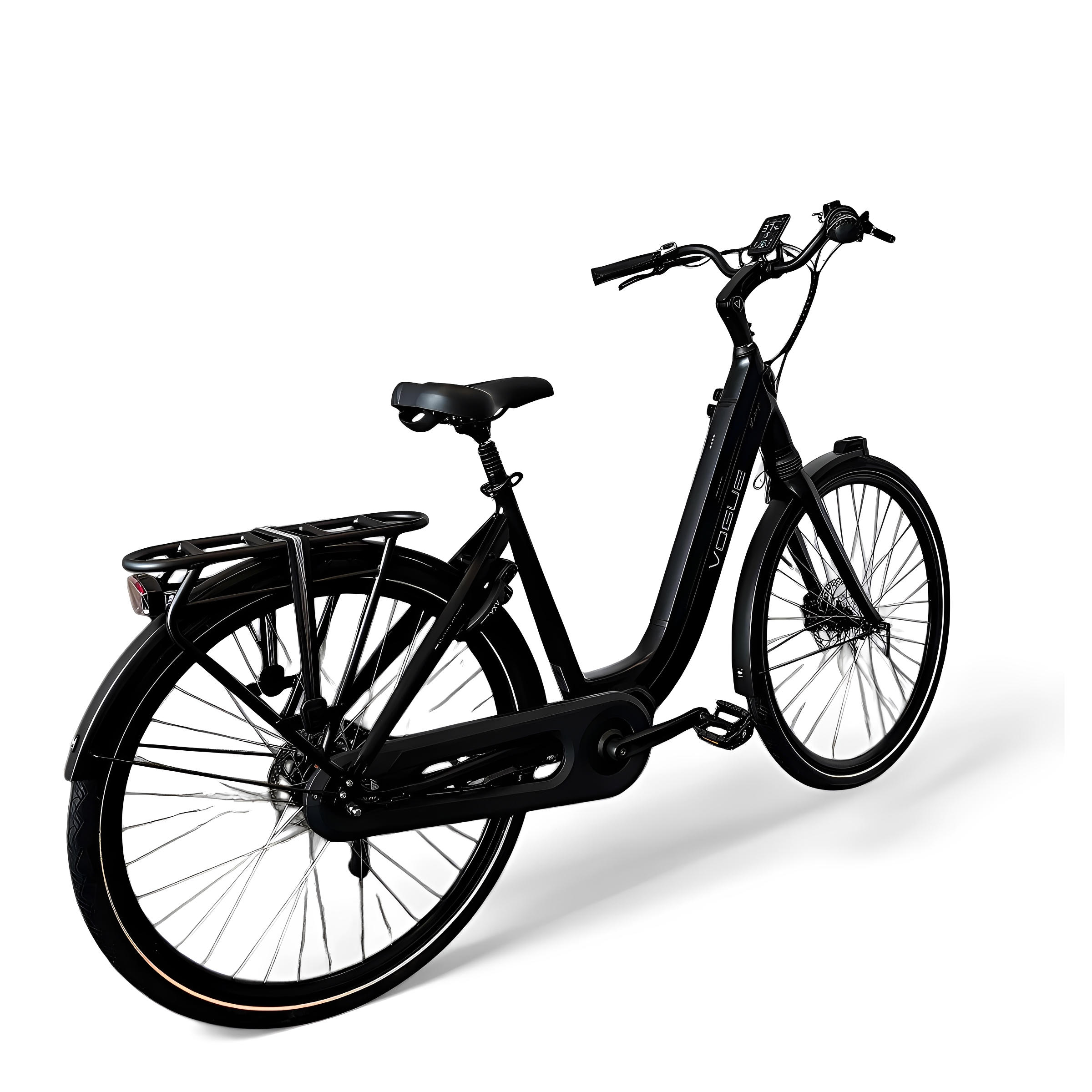 Vogue Mestengo 46cm Elektrische Fiets Hydraulische Remmen met Middenmotor - Mat Zwart - AE-trading