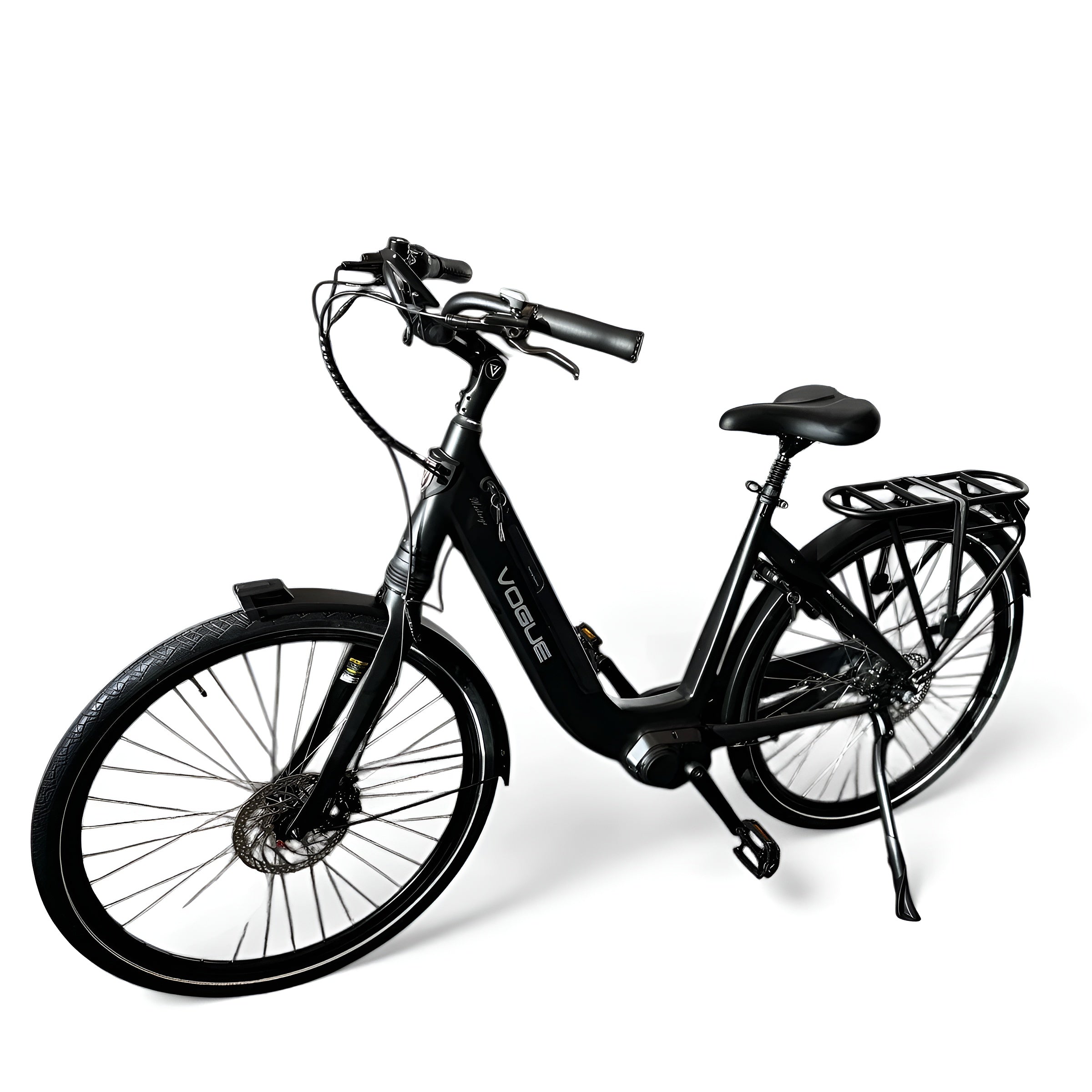 Vogue Mestengo 46cm Elektrische Fiets Hydraulische Remmen met Middenmotor - Mat Zwart - AE-trading
