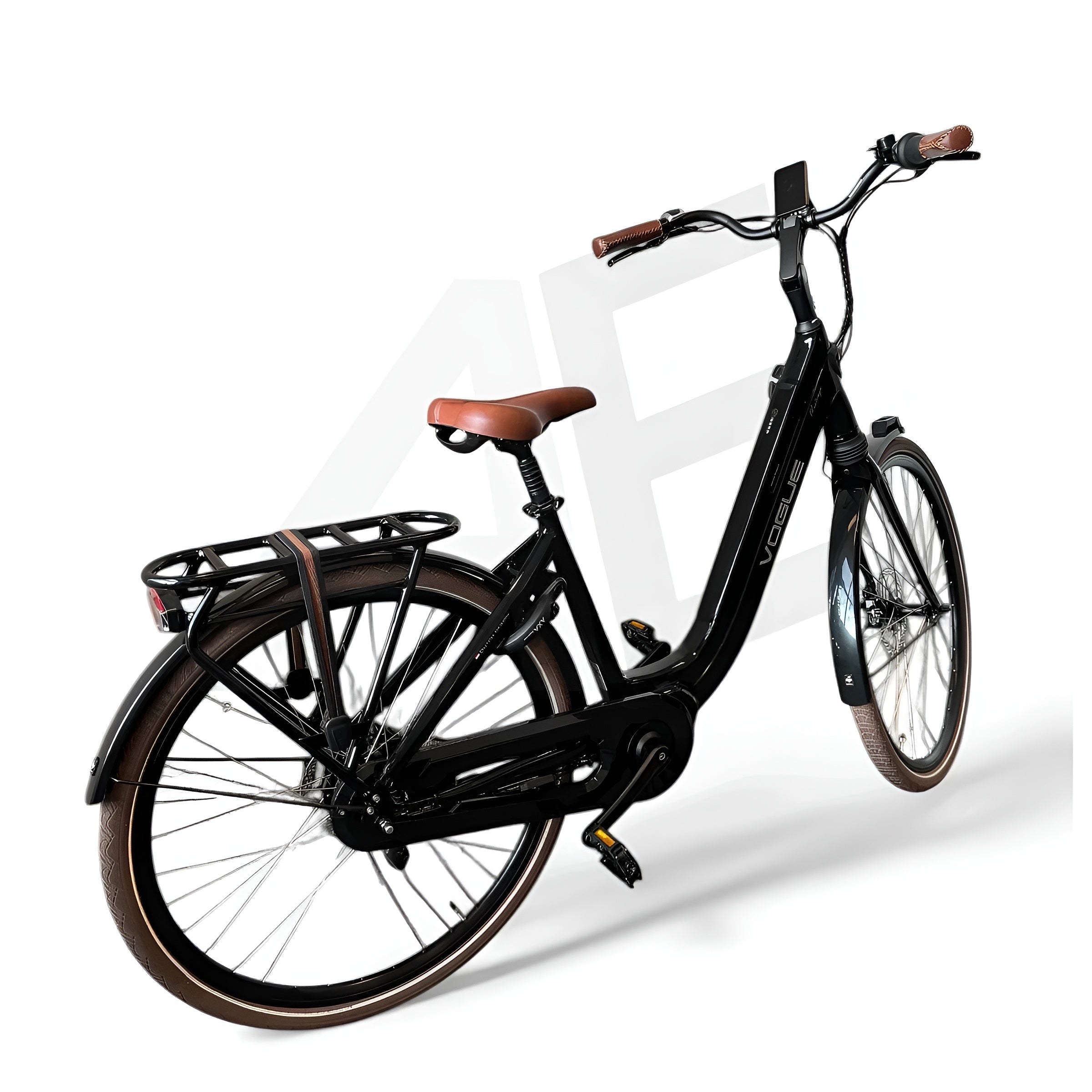 Vogue Mestengo 46cm Elektrische Fiets Hydraulische Remmen met Middenmotor - Glans Zwart - AE-trading
