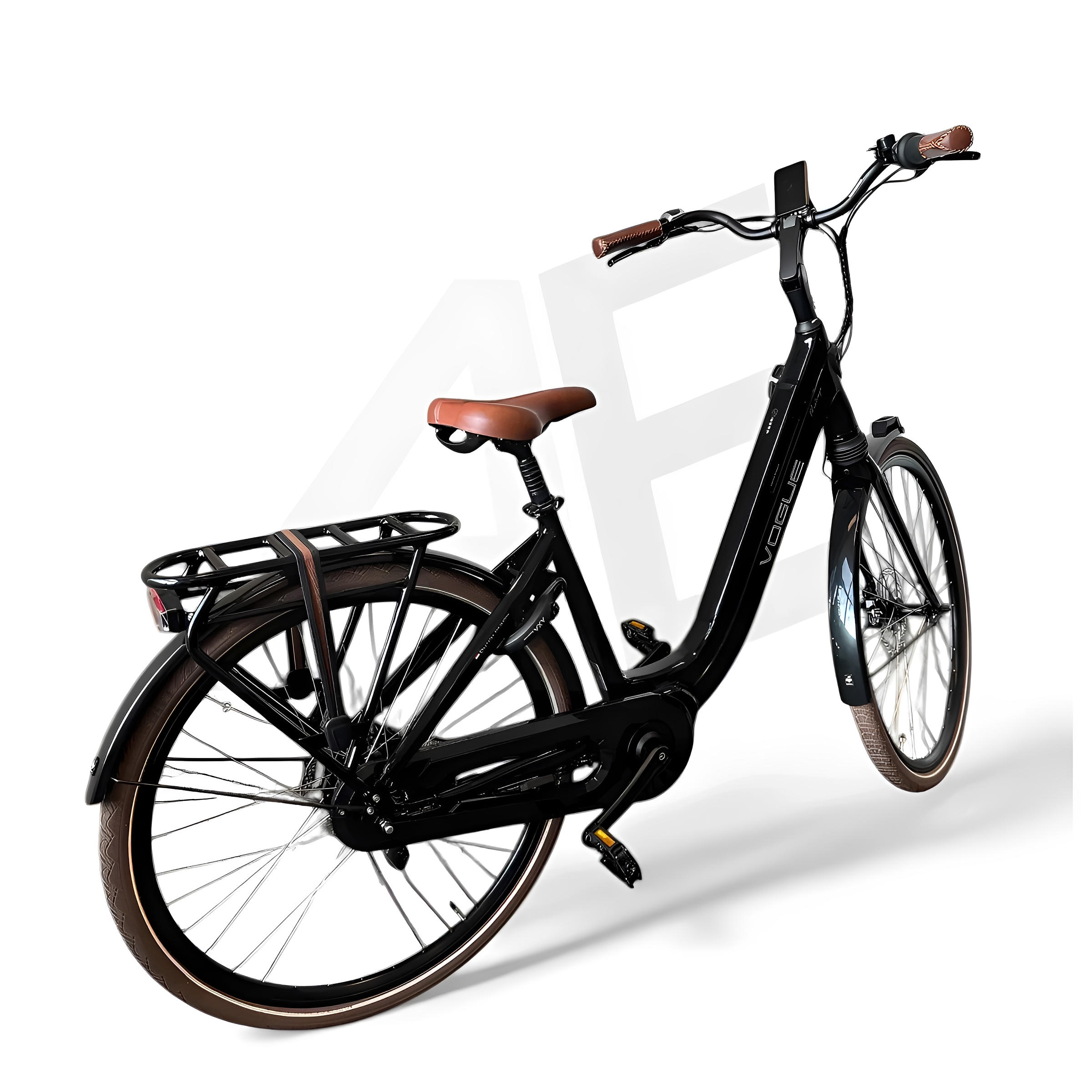 Vogue Mestengo 50cm Elektrische Fiets Hydraulische Remmen met Middenmotor - Glans Zwart - AE-trading