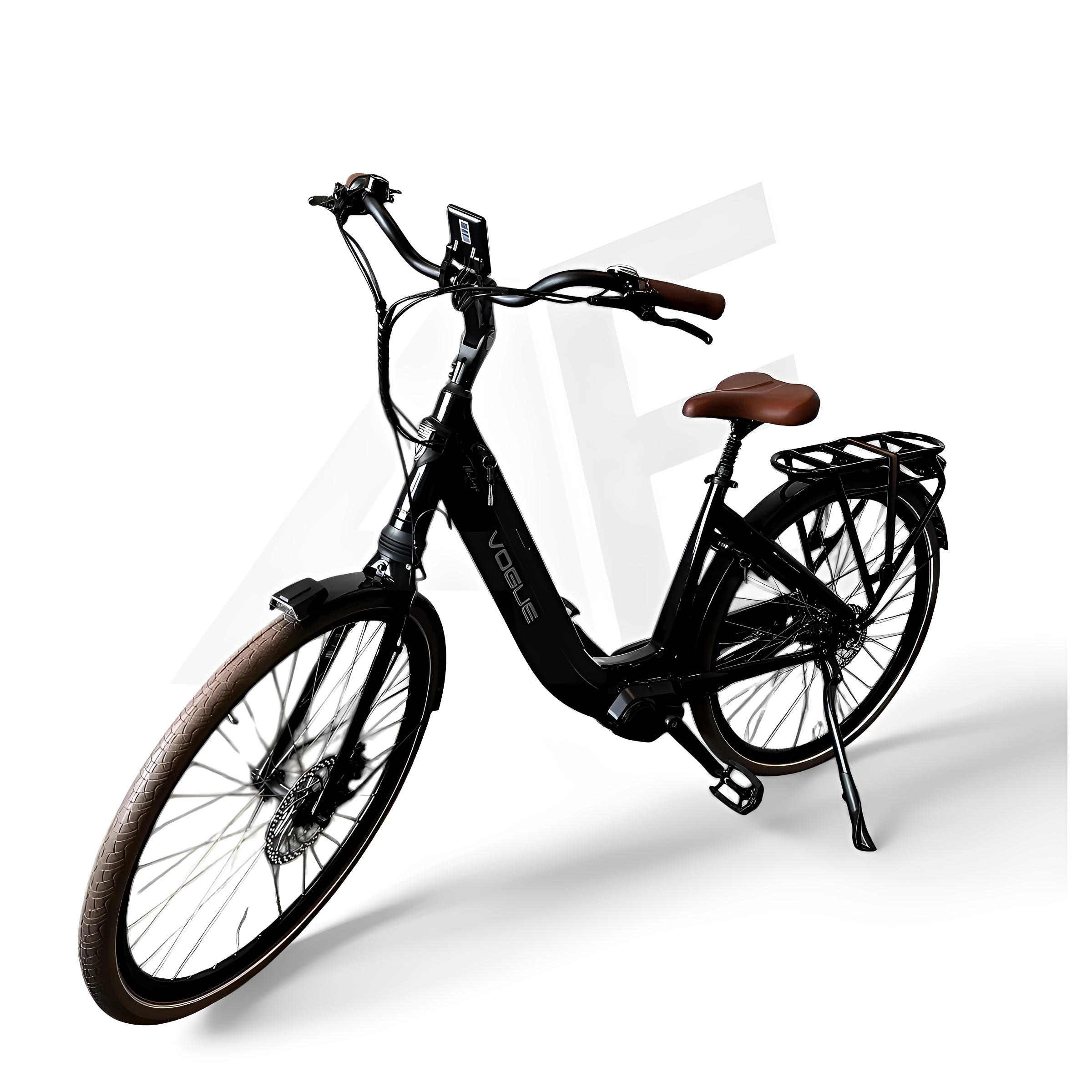 Vogue Mestengo 50cm Elektrische Fiets Hydraulische Remmen met Middenmotor - Glans Zwart - AE-trading