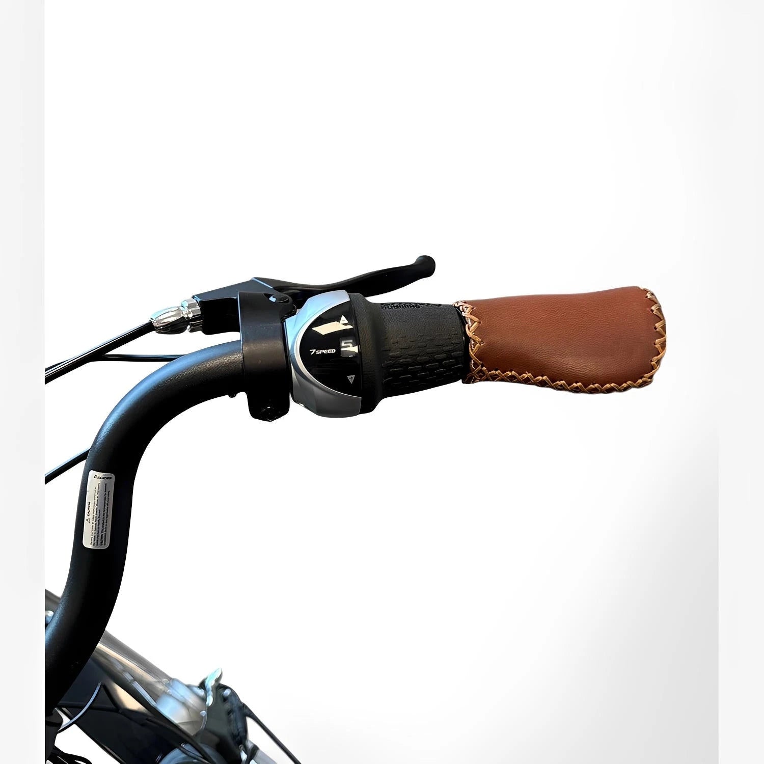 Vogue Mestengo Voorwielmotor Elektrische Fiets Glans Zwart met Bruine Accenten - 51cm - AE-trading