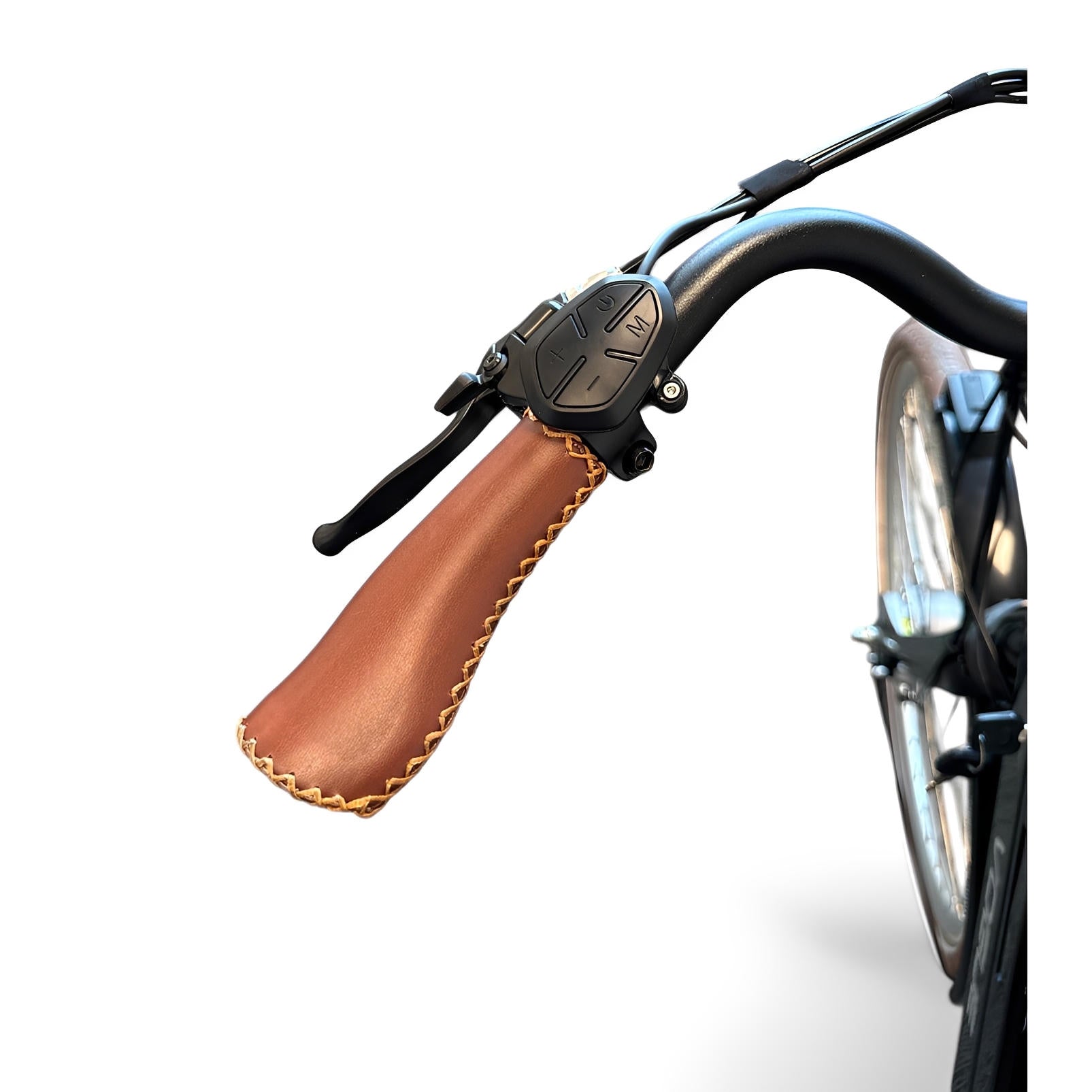 Vogue Mestengo Voorwielmotor Elektrische Fiets Glans Zwart met Bruine Accenten - 51cm - AE-trading