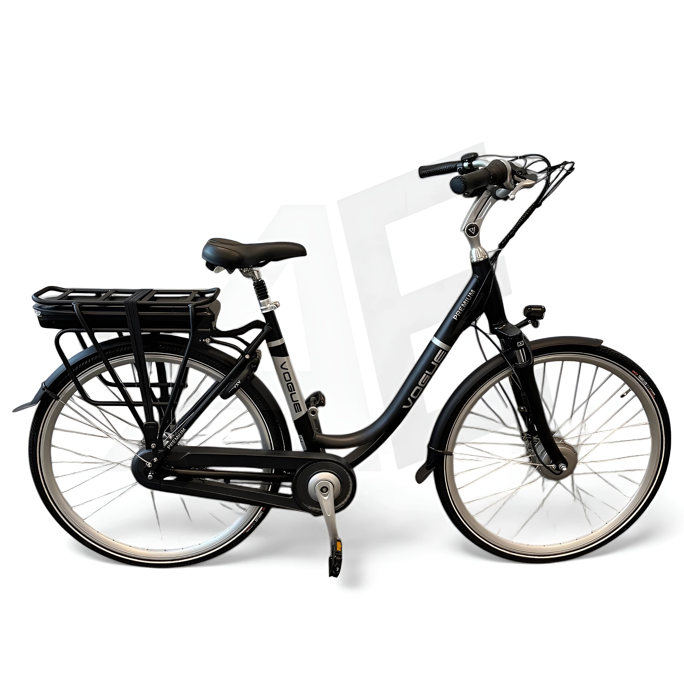 Vogue Premium Elektrische Fiets 7SP 53cm Lage Instap - Mat Zwart