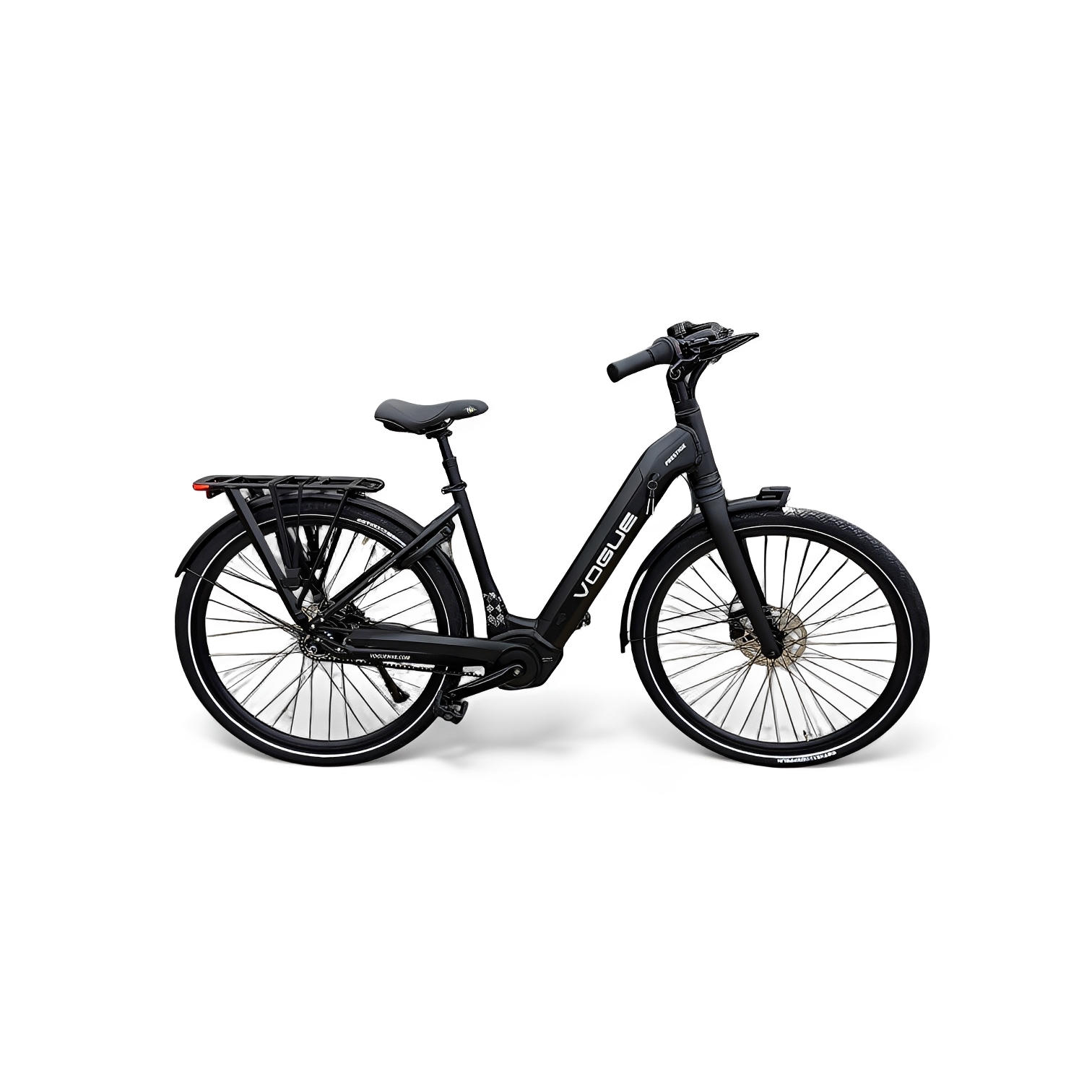 Vogue Prestige – Elektrische Unisex Elektrische Fiets 28 inch – 48 cm – MOTINOVA Middenmotor 80Nm – V-Snaar Aandrijving – 14,5Ah Accu – Mat Zwart - AE-trading