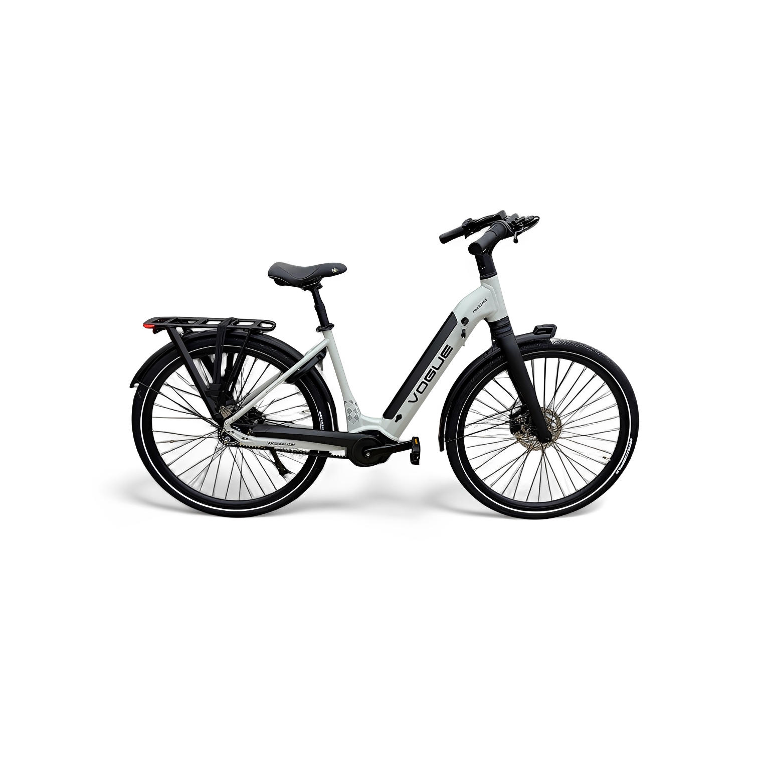 Vogue Prestige – Elektrische Unisex Elektrische Fiets 28 inch – 48 cm – MOTINOVA Middenmotor 80Nm – V-Snaar Aandrijving – 14,5Ah Accu – Mat Cool Grey - AE-trading