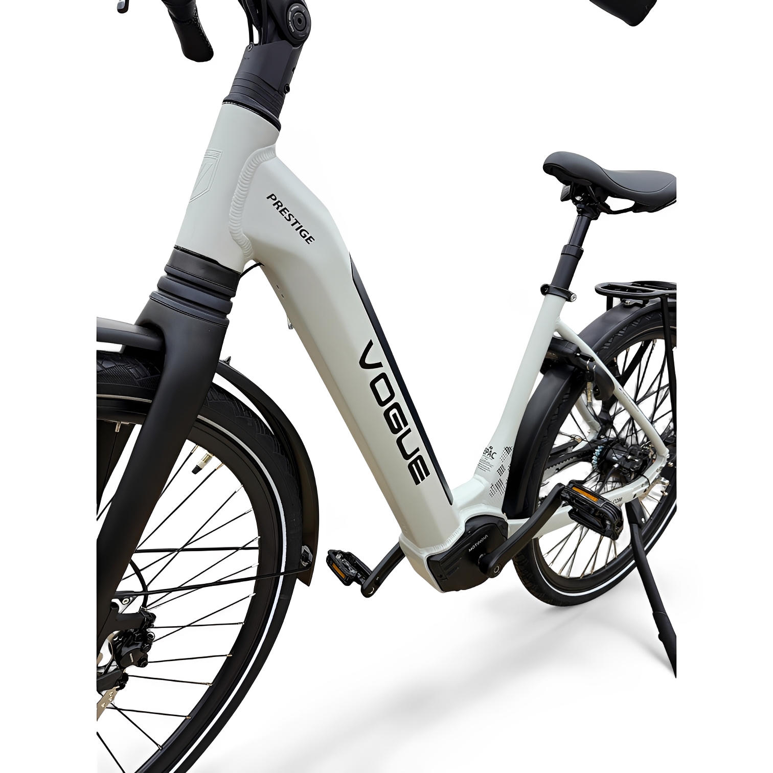 Vogue Prestige – Elektrische Unisex Elektrische Fiets 28 inch – 48 cm – MOTINOVA Middenmotor 80Nm – V-Snaar Aandrijving – 14,5Ah Accu – Mat Cool Grey - AE-trading