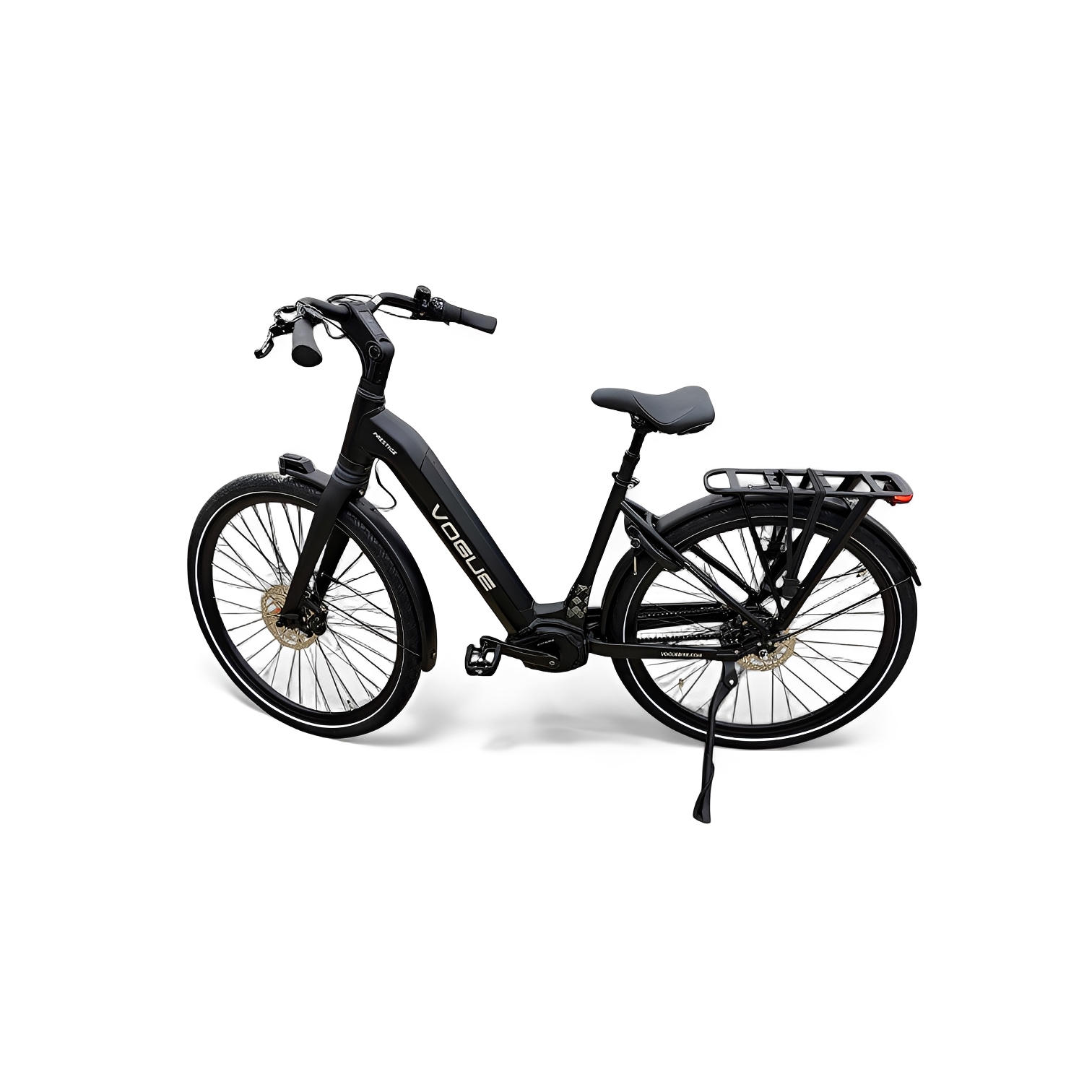 Vogue Prestige – Elektrische Unisex Elektrische Fiets 28 inch – 48 cm – MOTINOVA Middenmotor 80Nm – V-Snaar Aandrijving – 14,5Ah Accu – Mat Zwart - AE-trading