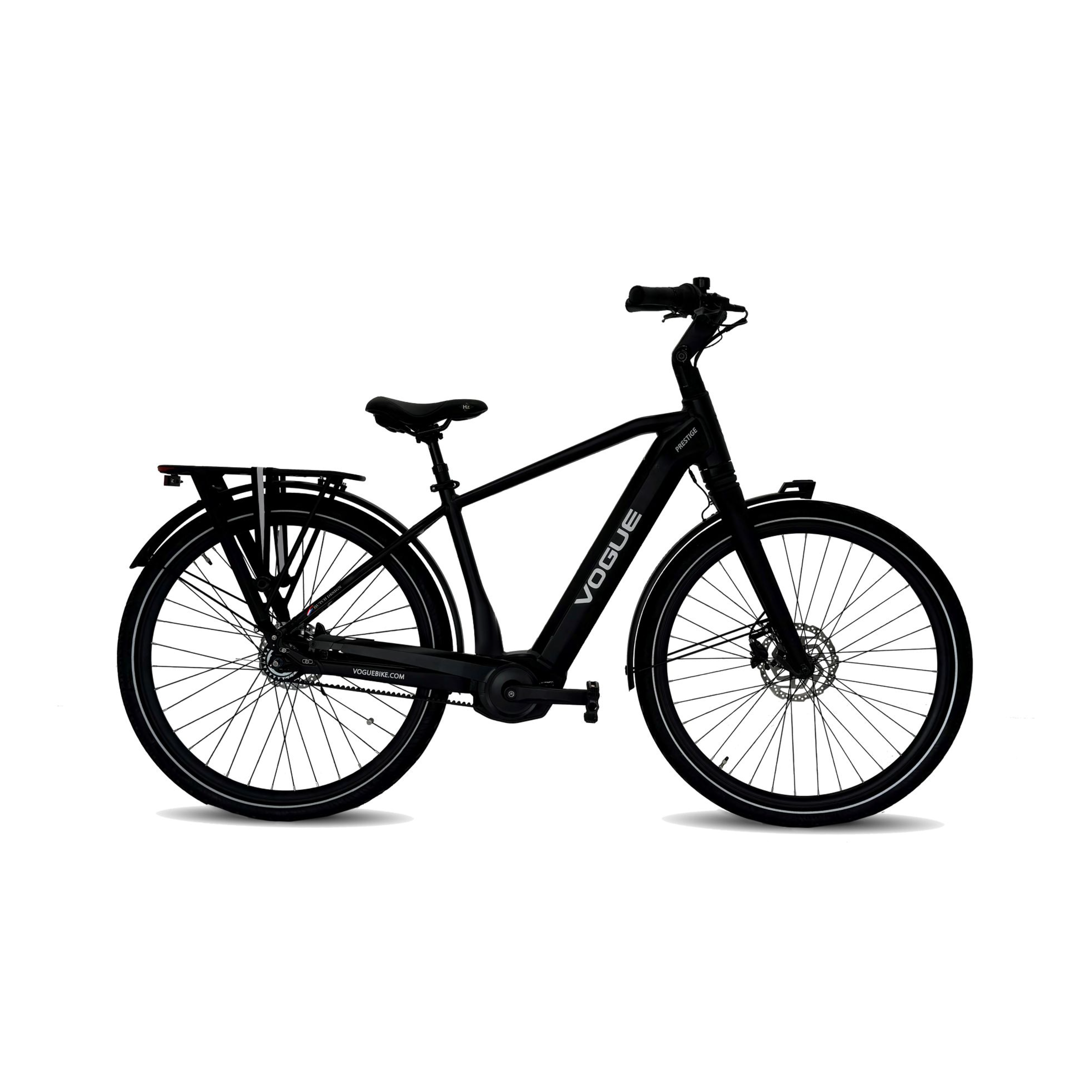 Vogue Prestige – Heren Elektrische Fiets - 28 inch – 48 cm – MOTINOVA Middenmotor 80Nm – V-Snaar Aandrijving – 14,5Ah Accu – Mat Zwart - AE-trading