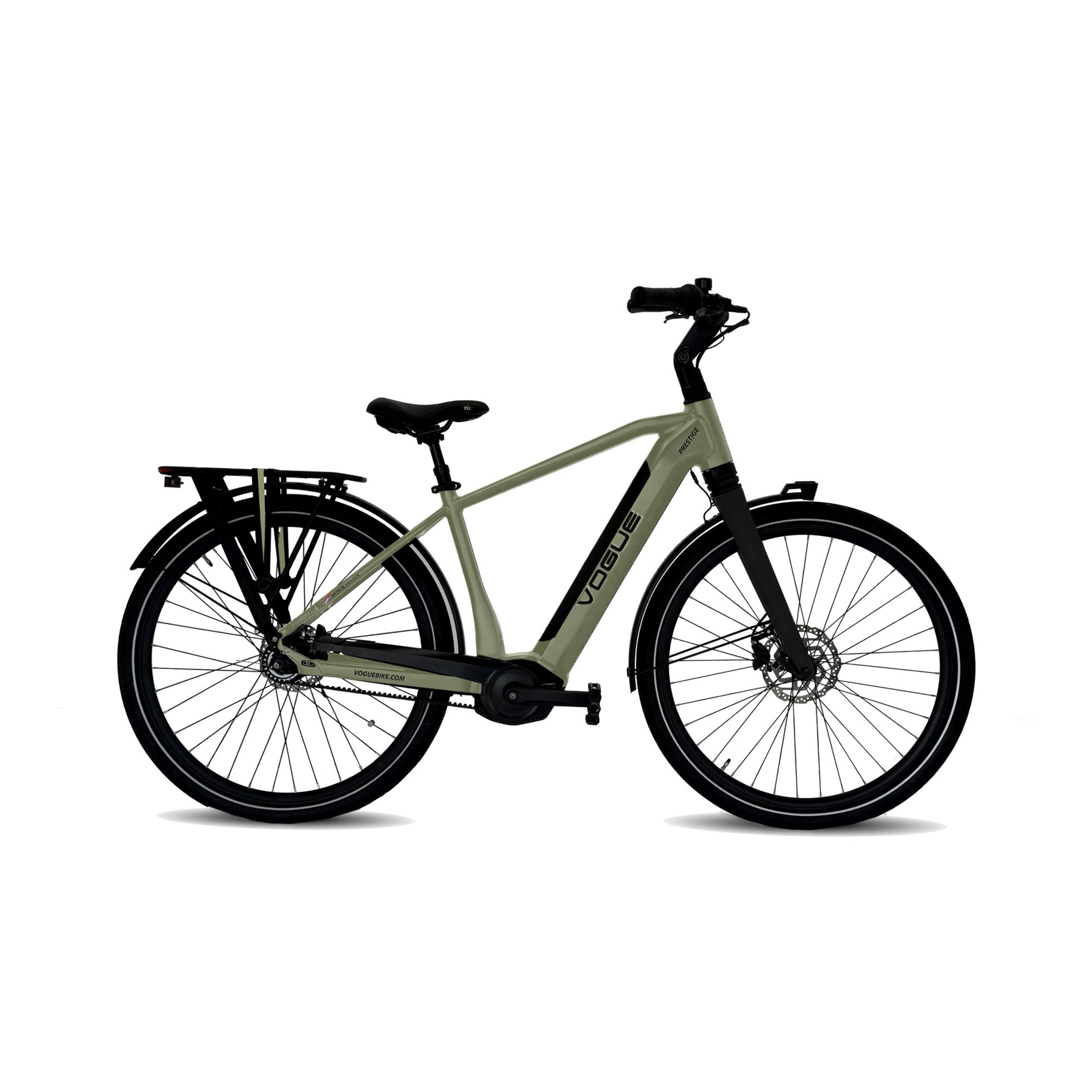 Vogue Prestige – Heren Elektrische Fiets - 28 inch – 48 cm – MOTINOVA Middenmotor 80Nm – V-Snaar Aandrijving – 14,5Ah Accu – Cement Grijs - AE-trading