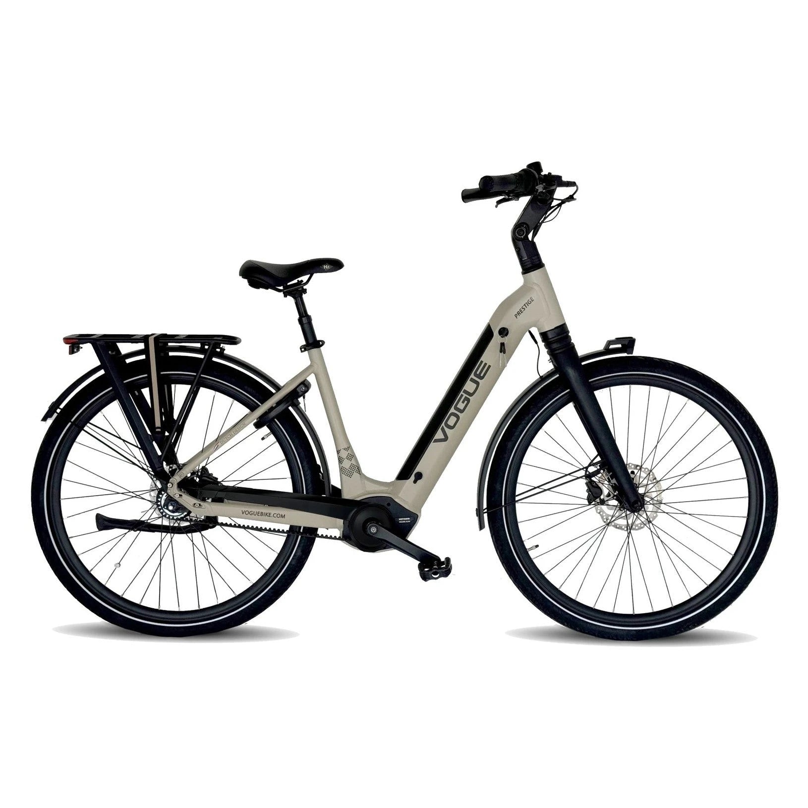 Vogue Prestige – Elektrische Unisex Elektrische Fiets - 28 inch – 48 cm – MOTINOVA Middenmotor 80Nm – V-Snaar Aandrijving – 14,5Ah Accu – Fashion Grey - AE-trading