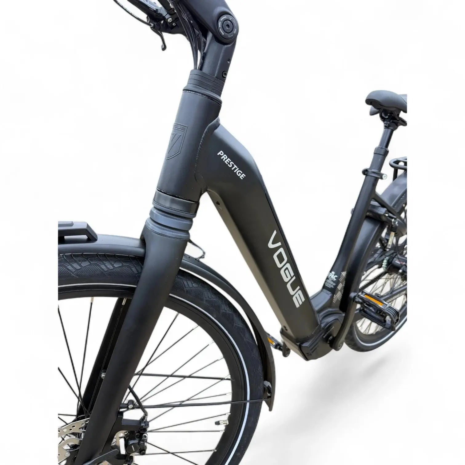 Vogue Prestige – Elektrische Unisex Elektrische Fiets 28 inch – 48 cm – MOTINOVA Middenmotor 80Nm – V-Snaar Aandrijving – 14,5Ah Accu – Mat Zwart - AE-trading