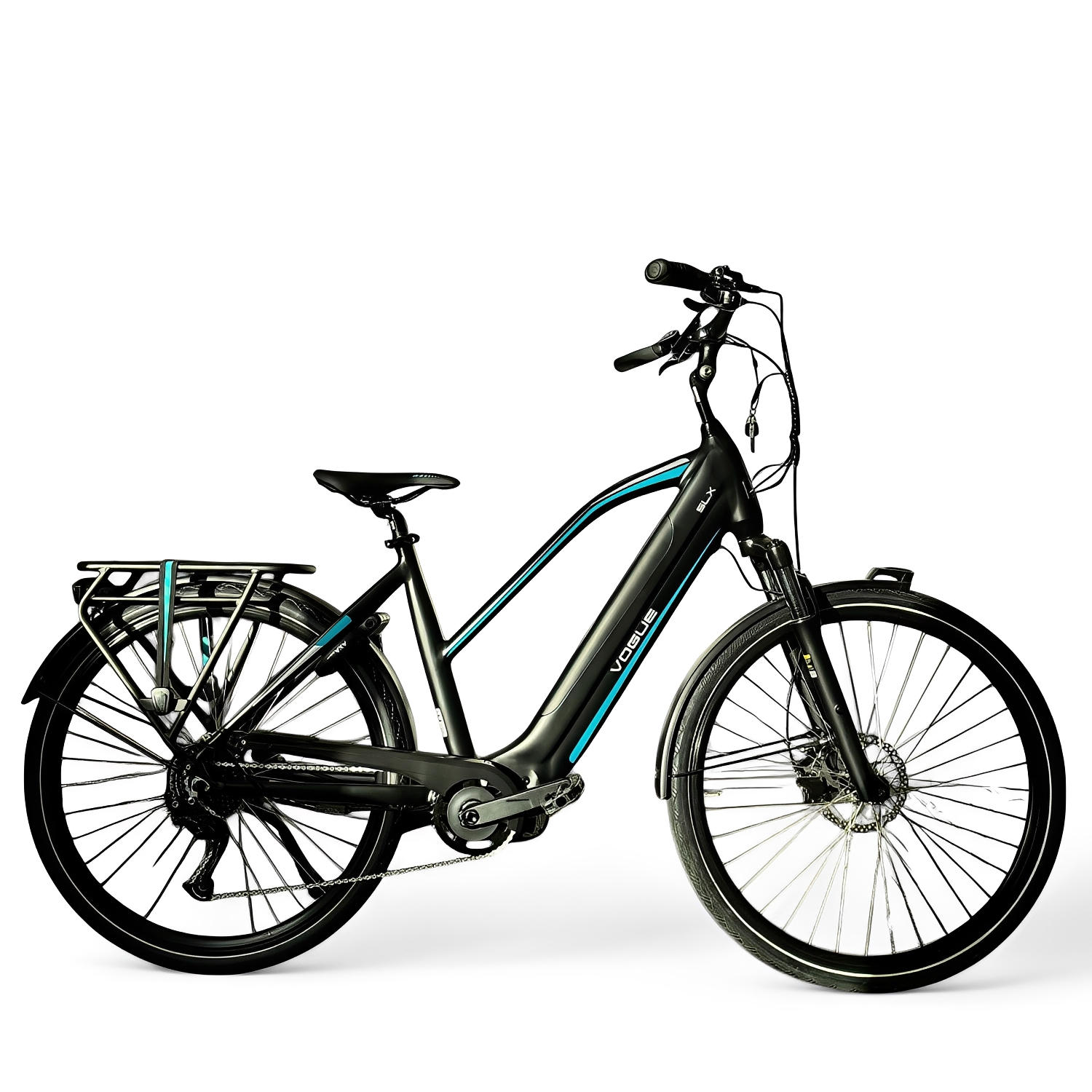 Vogue SLX M200 Elektrische Fiets 9RD Shimano Versnellingen 51cm met Hydraulische Remmen - Mat zwart Grijs - AE-trading