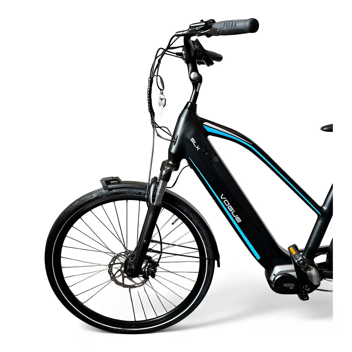 Vogue SLX M420 Elektrische Fiets 9RD Shimano Versnellingen 51cm met Hydraulische Remmen - Mat Zwart Blauw - AE-trading