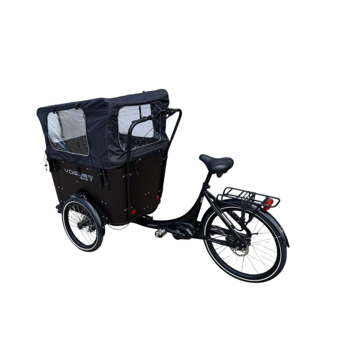 Vogue Superior Deluxe Elektrische Bakfiets - Mat Zwart - 50 cm - AE-trading
