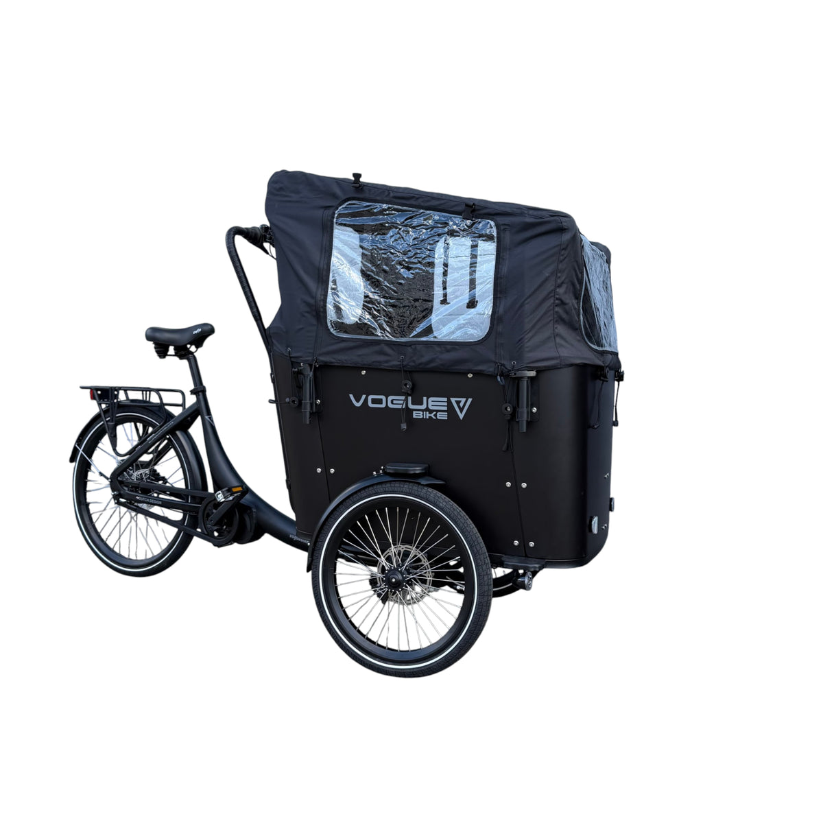 Vogue Superior Deluxe Elektrische Bakfiets - Mat Zwart - 50 cm - AE-trading