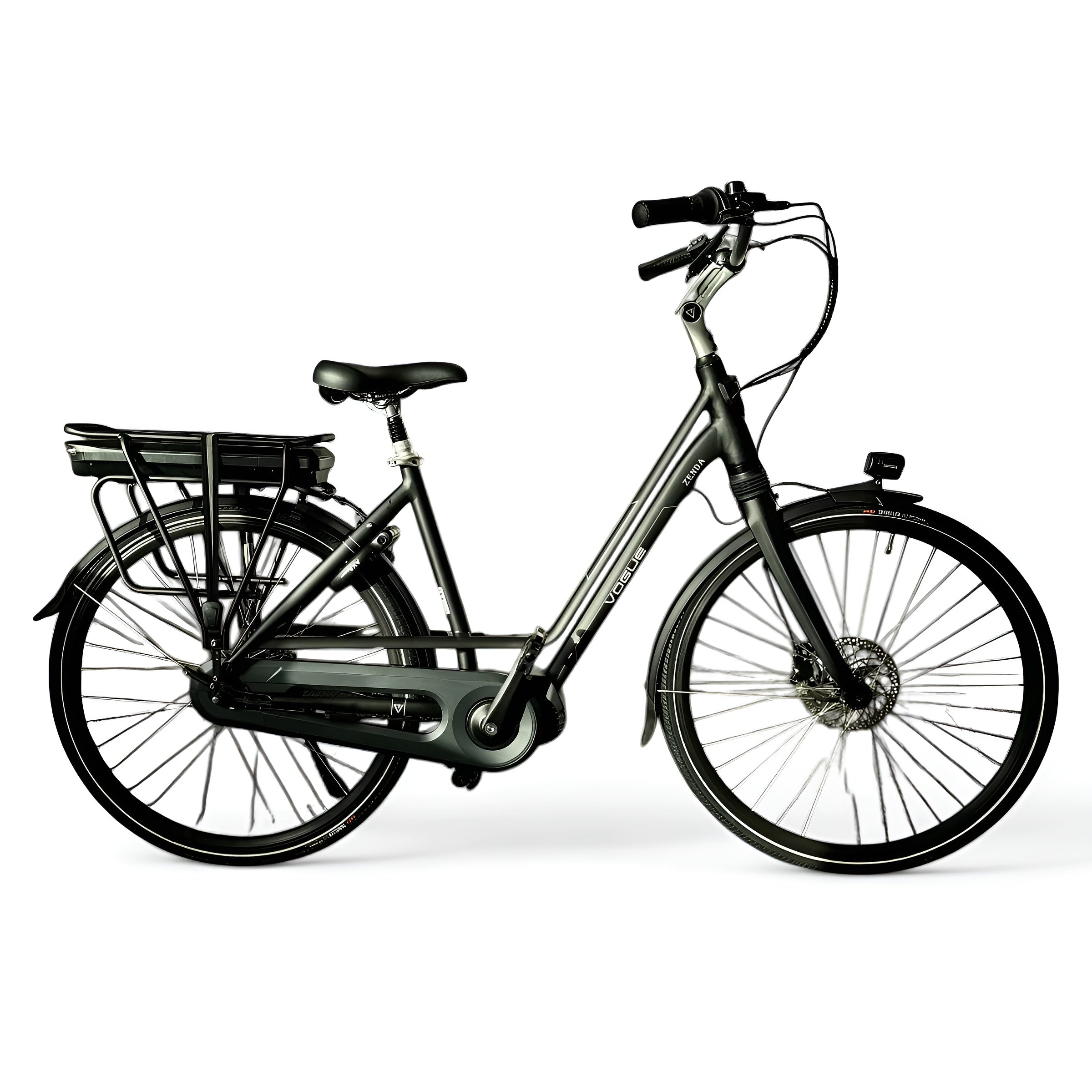 Vogue Zenda Elektrische Fiets E-bike met Hydraulische Remmen 51cm 576Wh 16Ah - Mat Zwart
