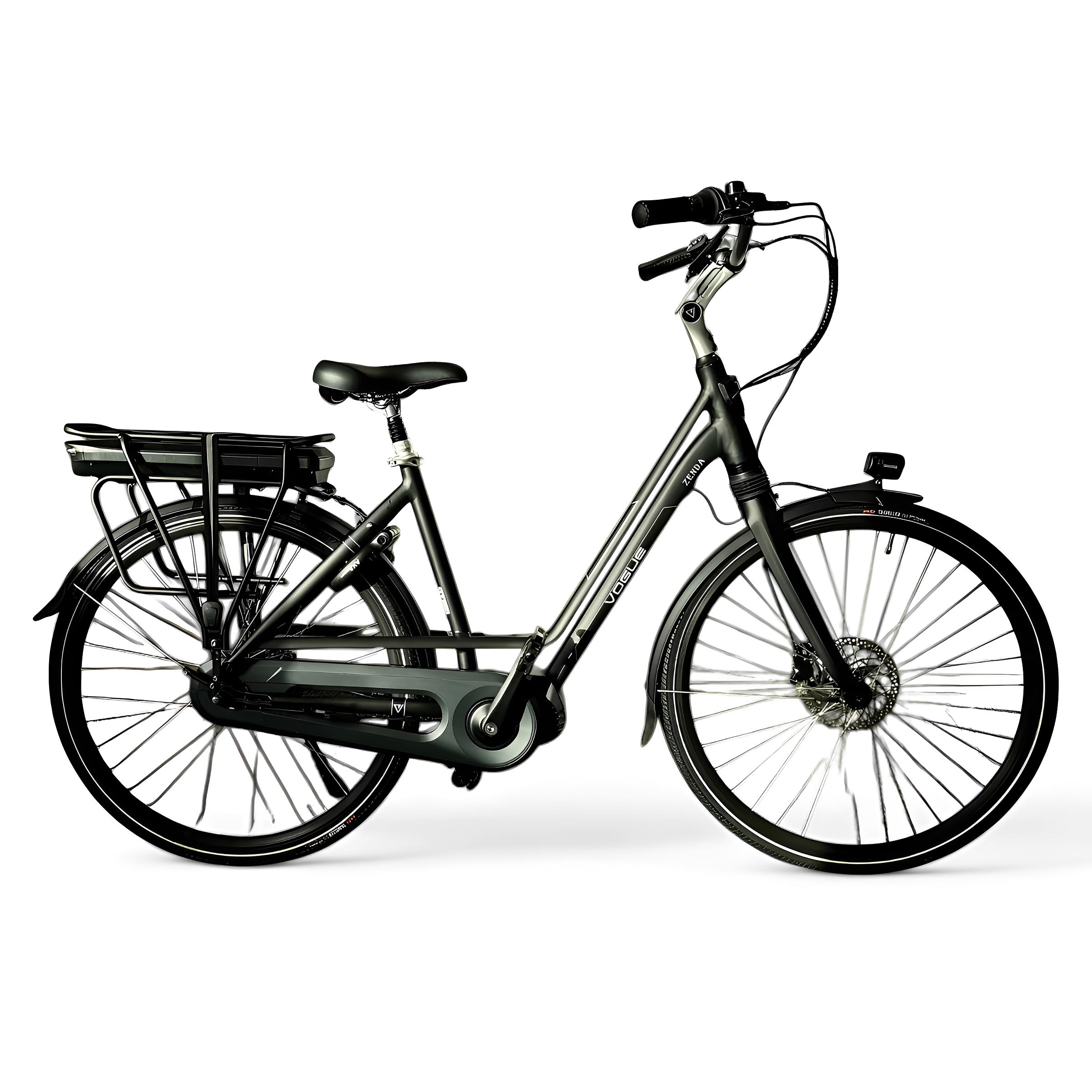 Vogue Zenda Elektrische Fiets E-bike met Hydraulische Remmen 51cm 576Wh 16Ah - Mat Zwart - AE-trading