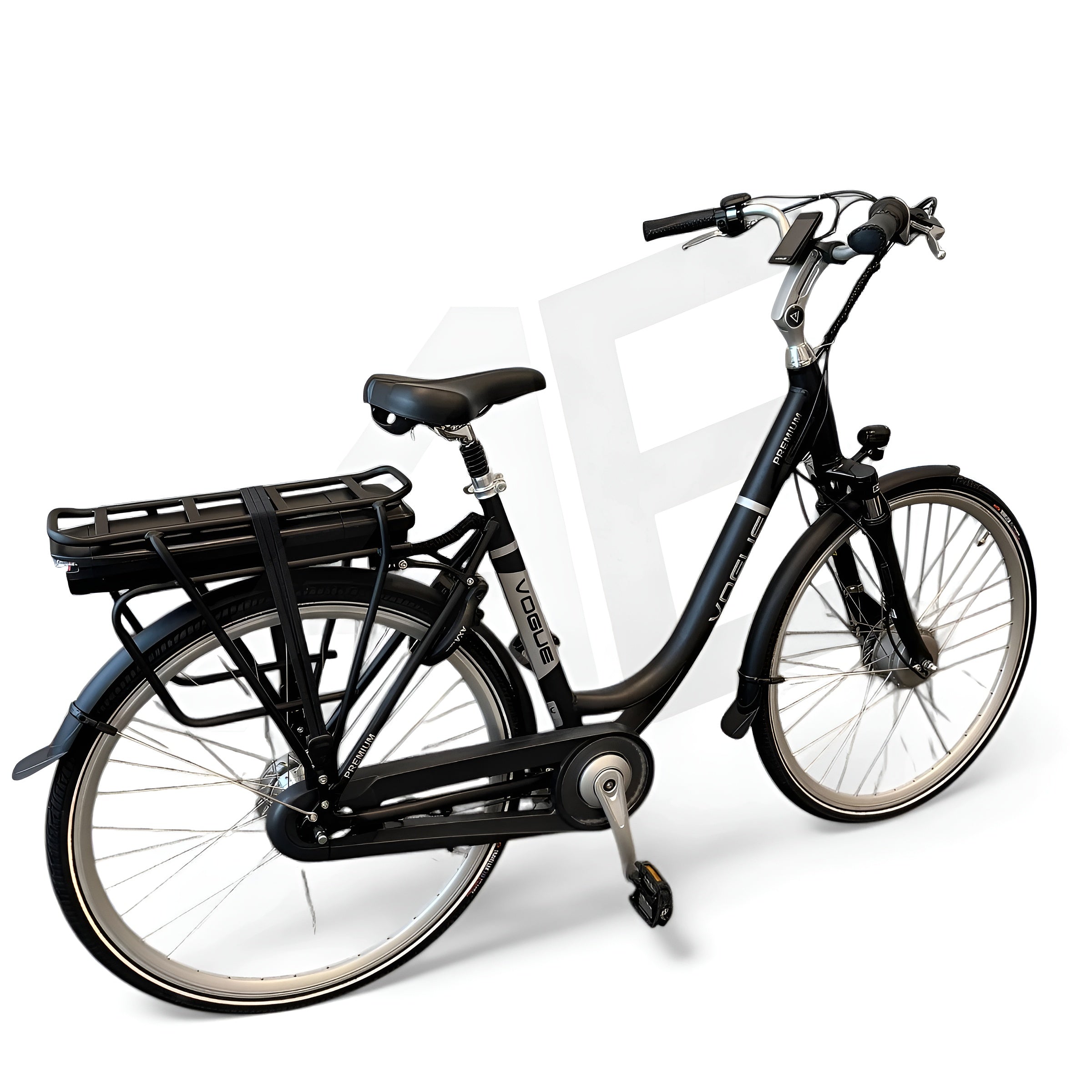 Vogue Premium Elektrische Fiets 7SP 53cm Lage Instap - Mat Zwart - AE-trading