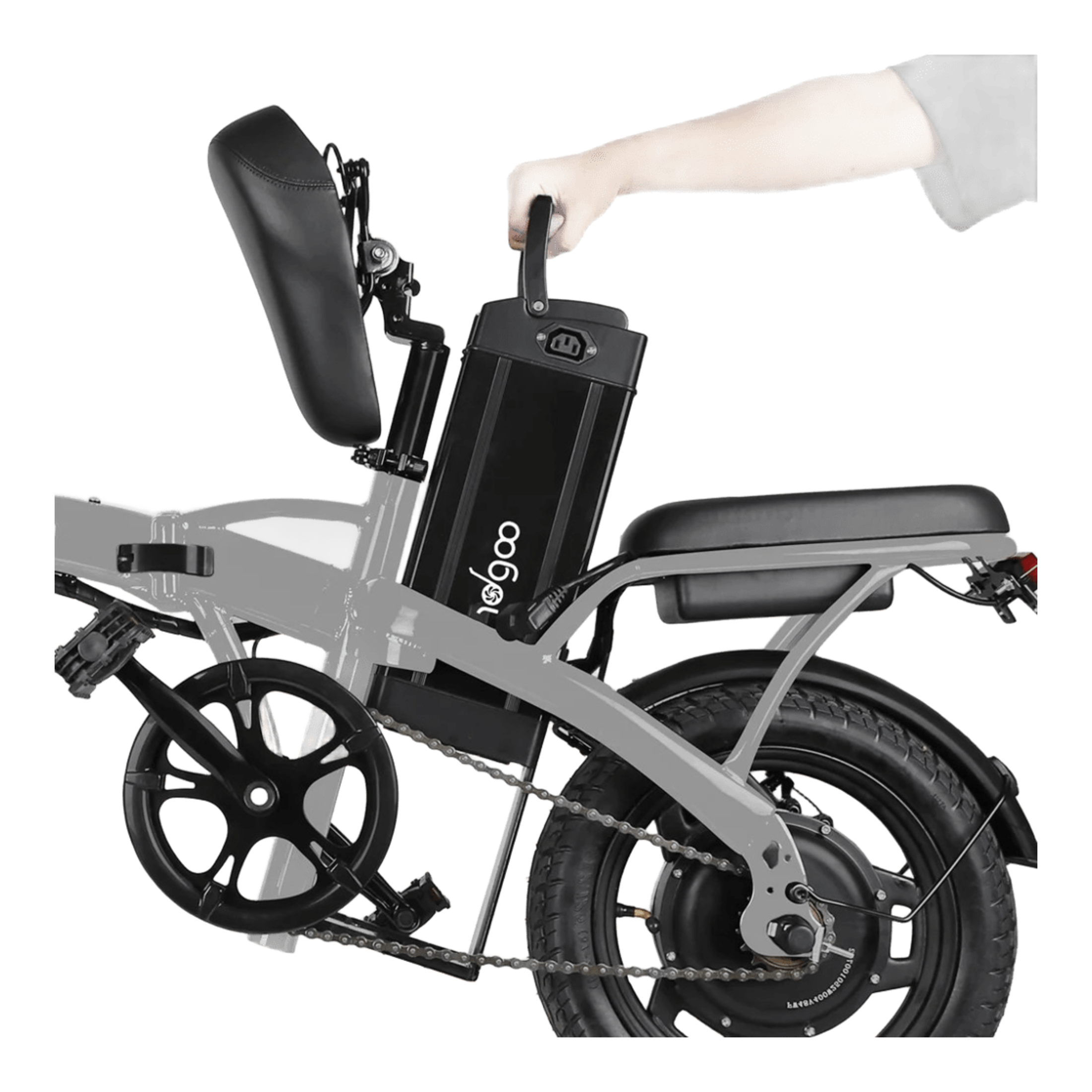 Windgoo B22 - Elektrische Fatbike-Vouwfiets - Lichtgrijs - 14 inch - 120 kg Draagvermogen - Accu 42V 6Ah - 250W Motor - Dubbele Schijfremmen