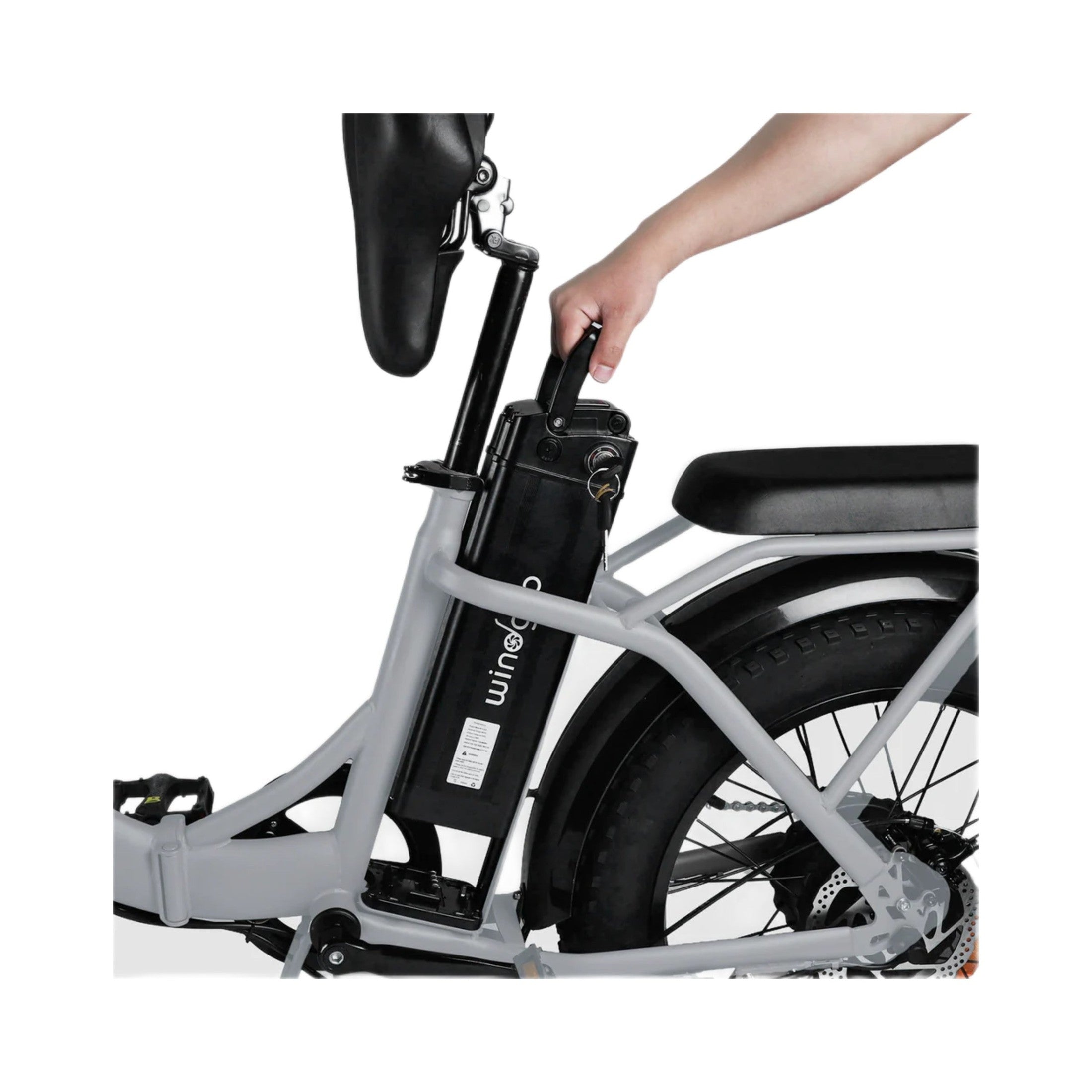 Windgoo E20 Pro - Elektrische Fatbike-Vouwfiets - Lichtgrijs - 20x4 inch - 120 kg Draagvermogen - Accu 450Wh 48V, 12.5Ah - 250W Motor - 7 Shimano Versnellingen - Dubbele Schijfremmen