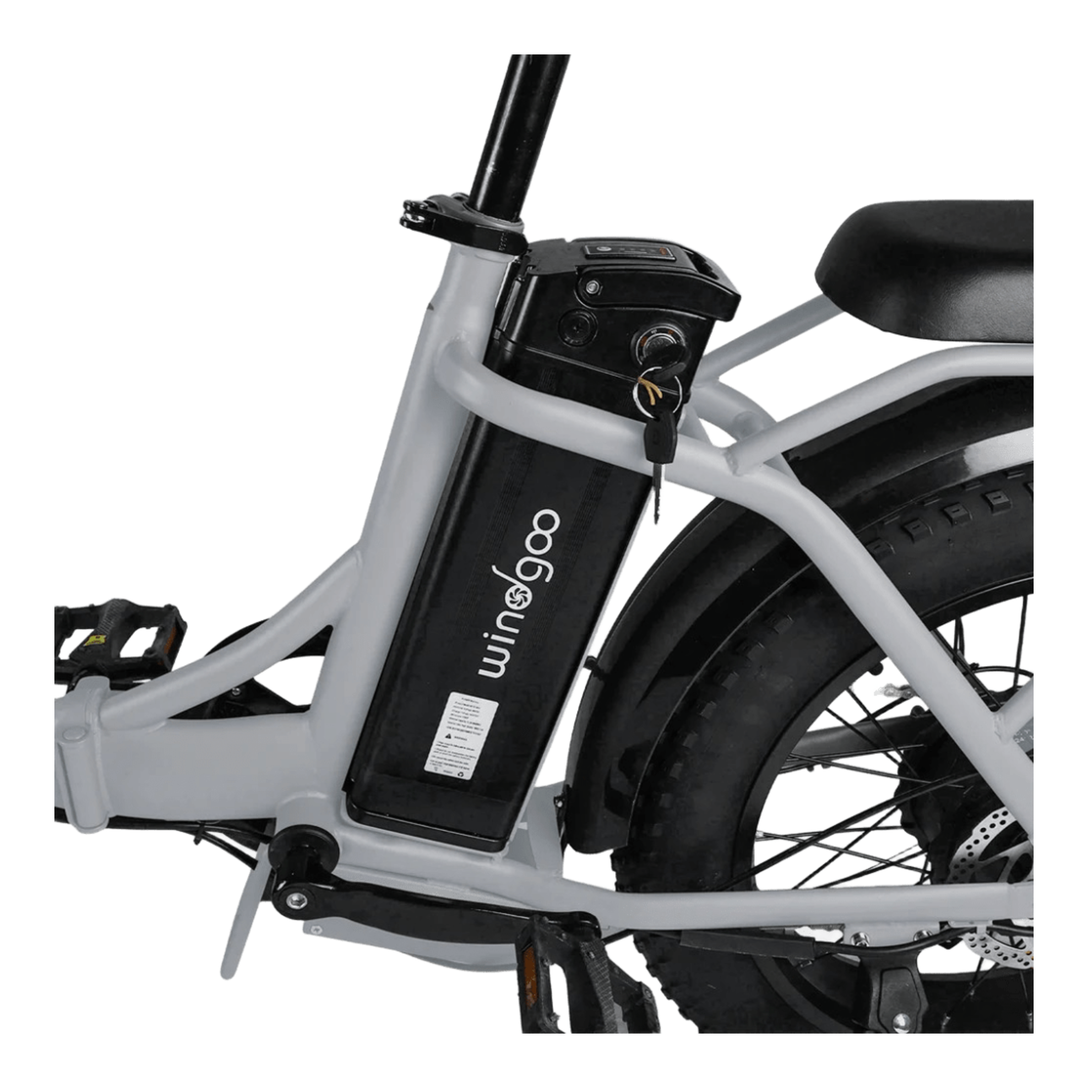 Windgoo E20 Pro - Elektrische Fatbike-Vouwfiets - Lichtgrijs - 20x4 inch - 120 kg Draagvermogen - Accu 450Wh 48V, 12.5Ah - 250W Motor - 7 Shimano Versnellingen - Dubbele Schijfremmen