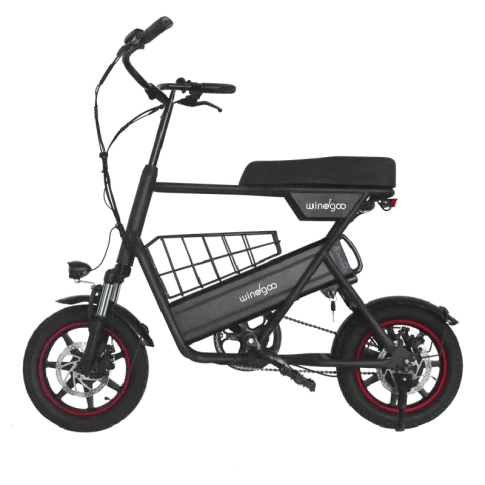 Windgoo F1 E-bike met Mandje 7,5Ah zwart 250W 14inch