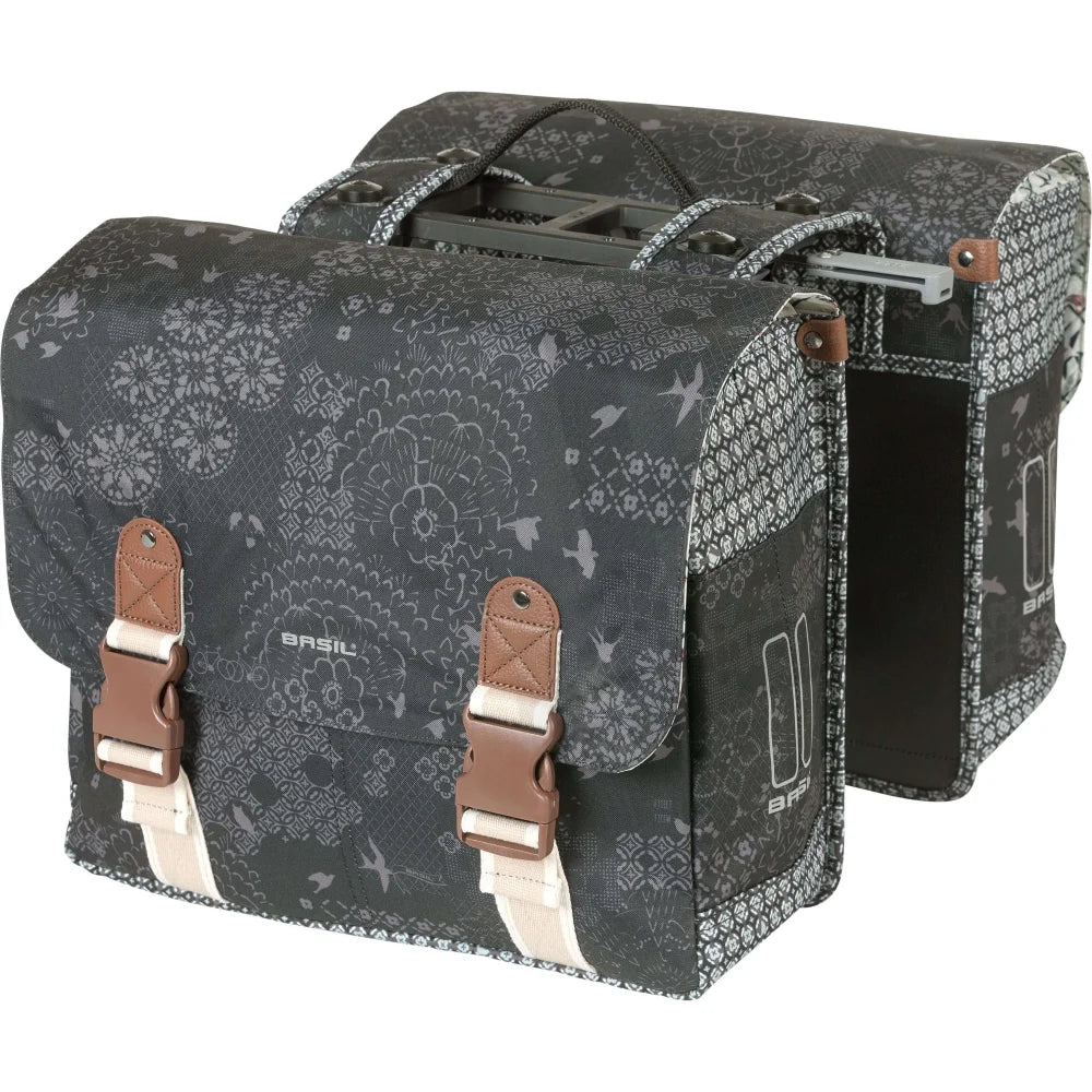 Basil fietstas dubbel Boheme charcoal MIK 35L - AE-trading