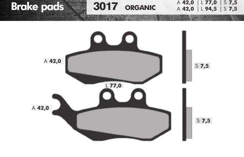 Remblokset Brenta Br3017 Dna, Run 180, Pegaso, Derbi Drd(e Mark) - AE-trading