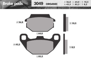Remblokset Brenta Br3049 Agility16 Voor, People, Super 8, Super 9, (E Mark) - AE-trading