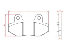 Remblokset Brenta Br3255 China Lx/ Vx50/ Speedfight 3/ Toscana/Riva (E Mark) - AE-trading