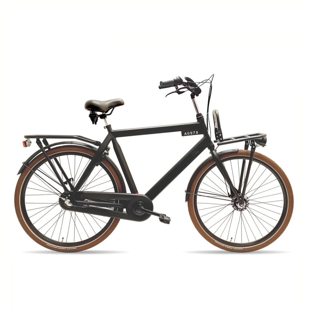 Avalon Style Heren 58cm. Kleur: zwart. Uitvoering: Shimano Rollerbrake 7 speed. Met oa: Aluminium frame, Rodi G13 velgen, zwarte rvs G13 spaken, CST banden, Hesling xcero kettingkast, THUN trapas en crankstel, alu achterdrager, Axa ART slot, inclusief... - AE-trading