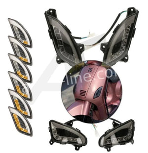 Package Deal 1 X Led Knipperlichtset Voorzijde Look A Like Lx/S + 1 X Led Knipperlichtset Achter Look A Like Lx/S Smoke ( Moving ) (5880+5881) - AE-trading
