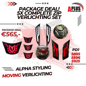 Package Deal 5 X Knipperlichtset Alpha Voorzijde Passend Op Zip + 5 X Knipperlichtset Alpha Achterzijde Passend Op Zip Matrix (5895 + 5896) - AE-trading